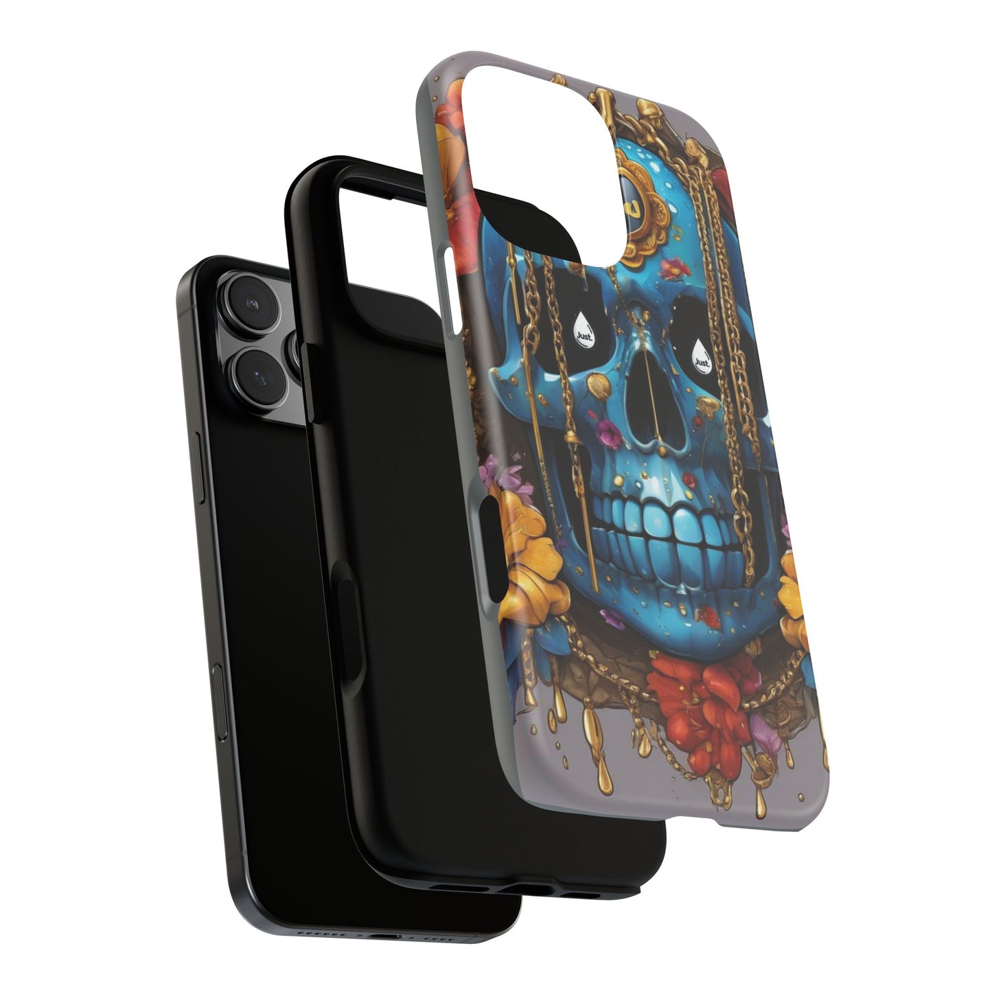 Skull with flower intergraded design by "JUST DRIP" Tough & Stylish Protective Cover/limited time only!!