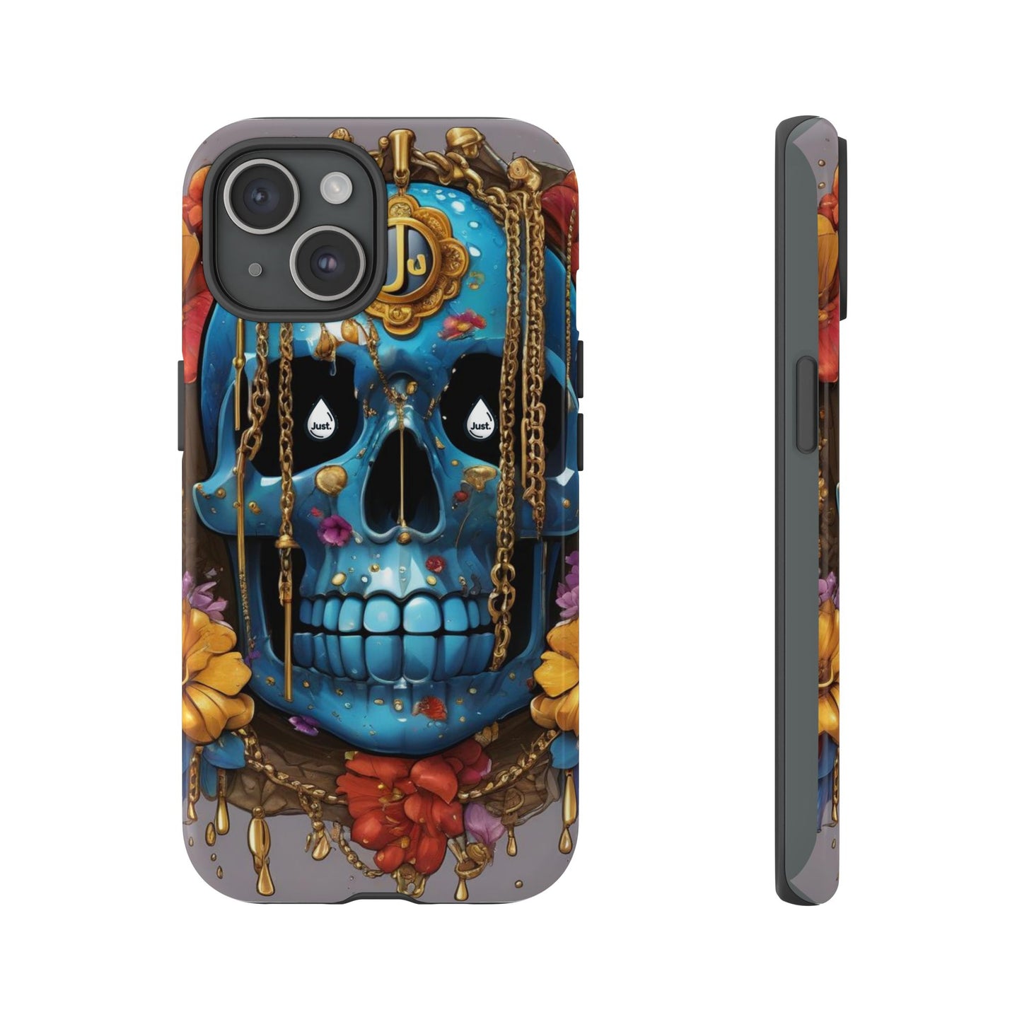 Skull with flower intergraded design by "JUST DRIP" Tough & Stylish Protective Cover/limited time only!!