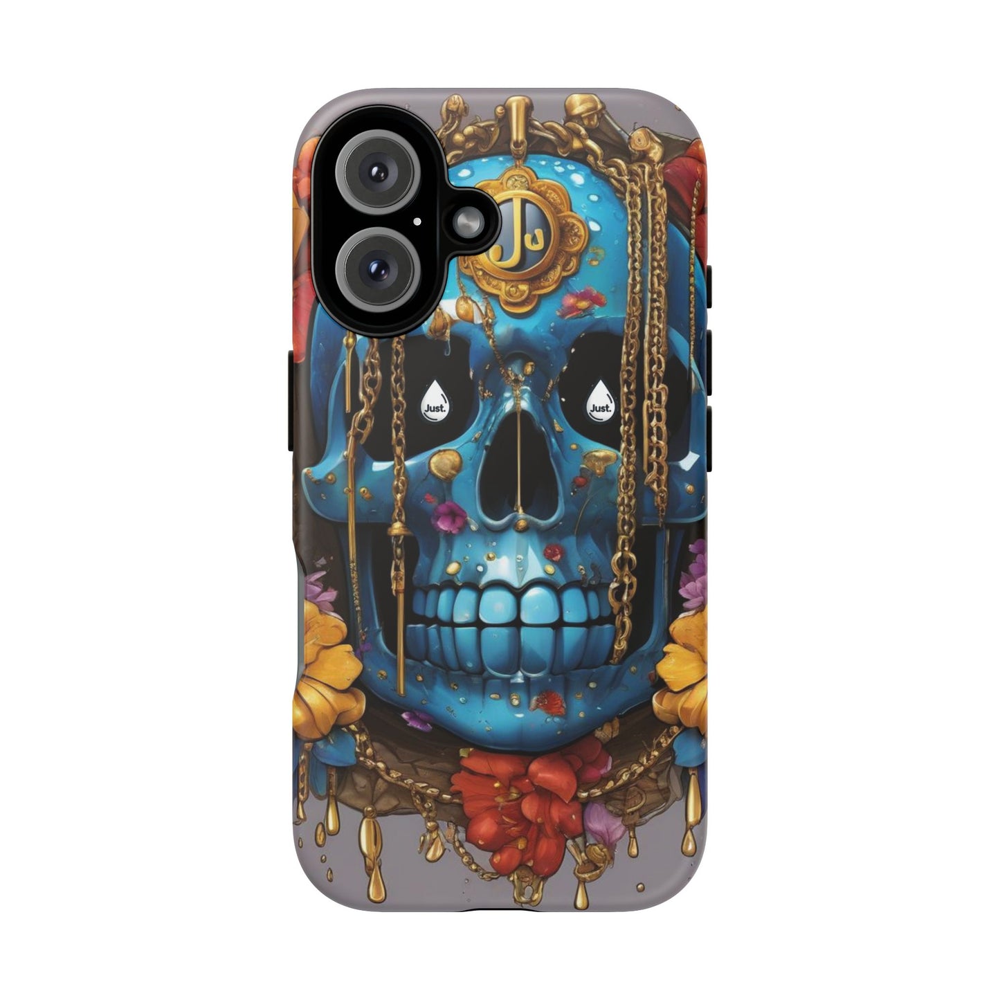 Skull with flower intergraded design by "JUST DRIP" Tough & Stylish Protective Cover/limited time only!!