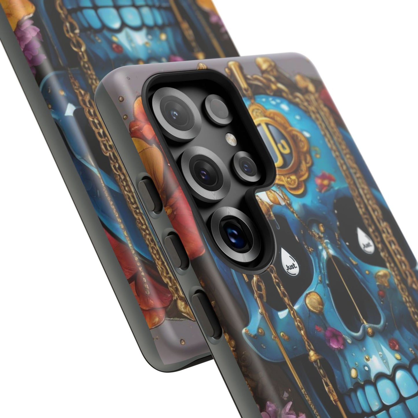 Skull with flower intergraded design by "JUST DRIP" Tough & Stylish Protective Cover/limited time only!!