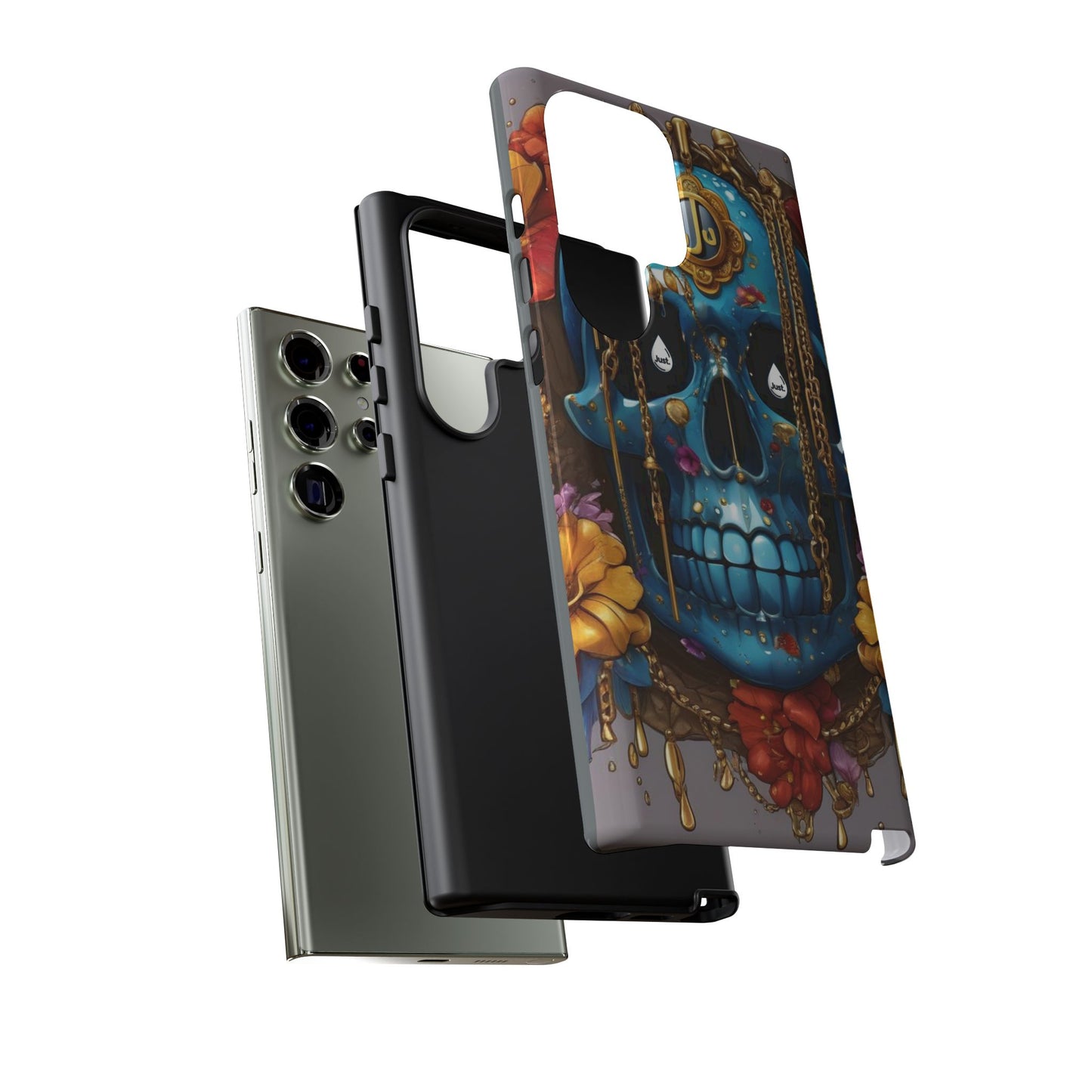 Skull with flower intergraded design by "JUST DRIP" Tough & Stylish Protective Cover/limited time only!!
