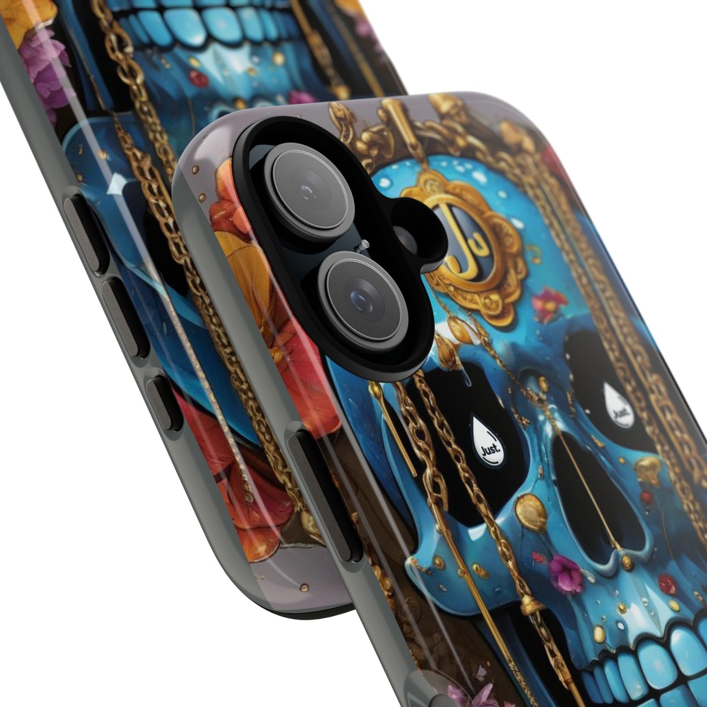 Skull with flower intergraded design by "JUST DRIP" Tough & Stylish Protective Cover/limited time only!!
