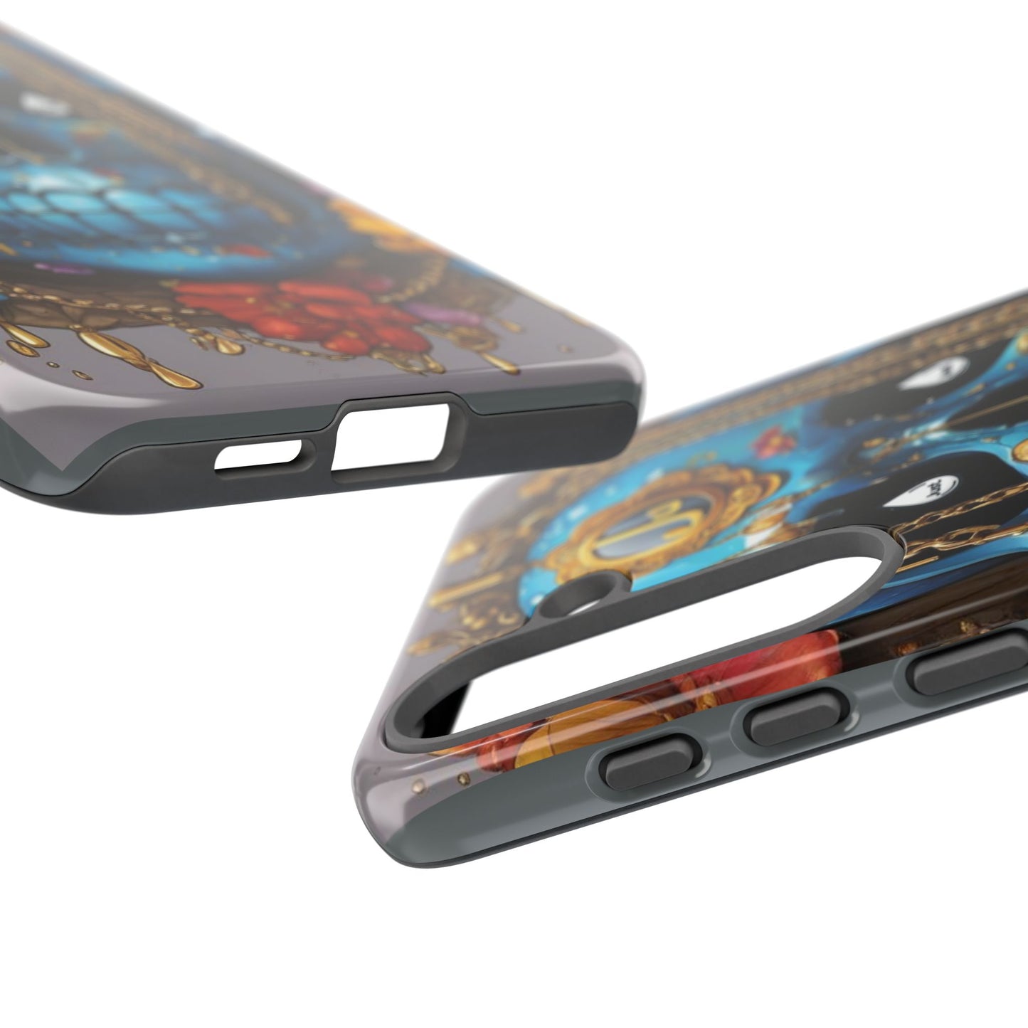 Skull with flower intergraded design by "JUST DRIP" Tough & Stylish Protective Cover/limited time only!!