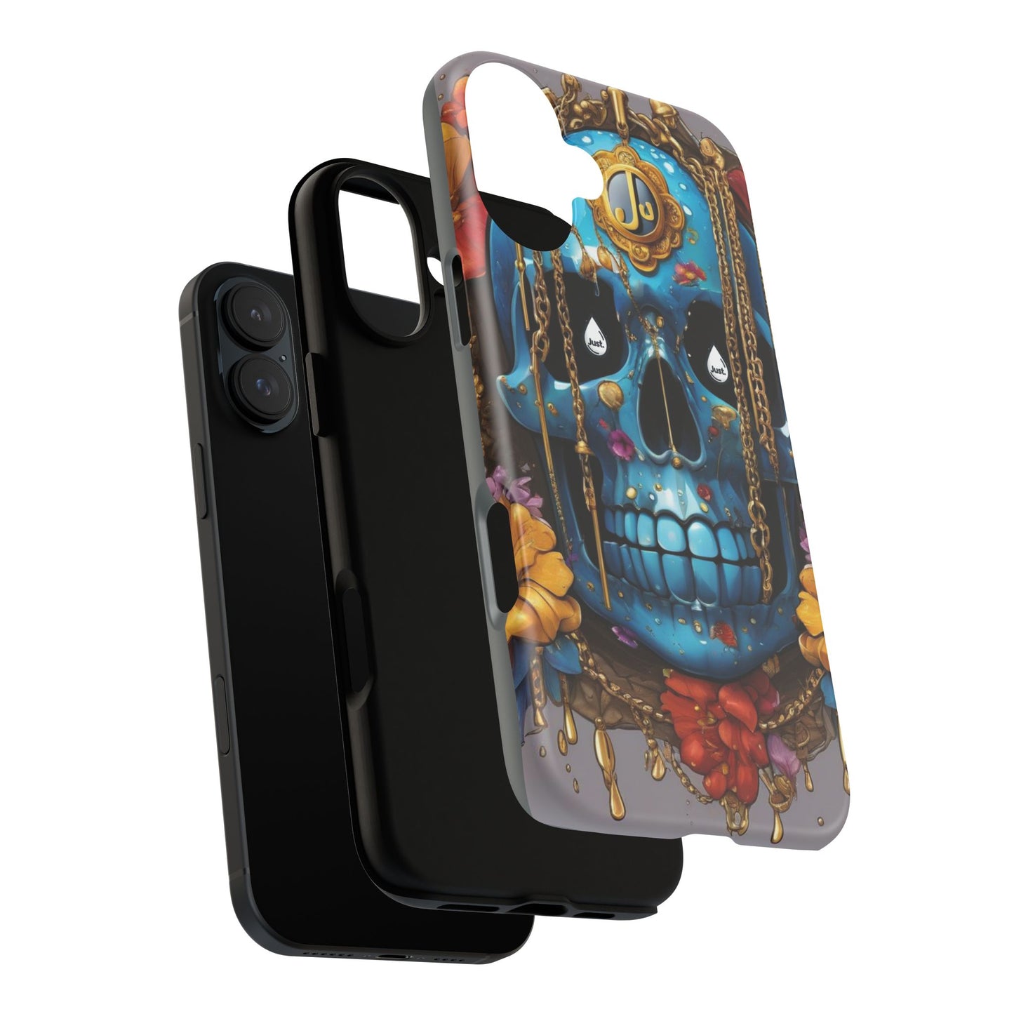 Skull with flower intergraded design by "JUST DRIP" Tough & Stylish Protective Cover/limited time only!!