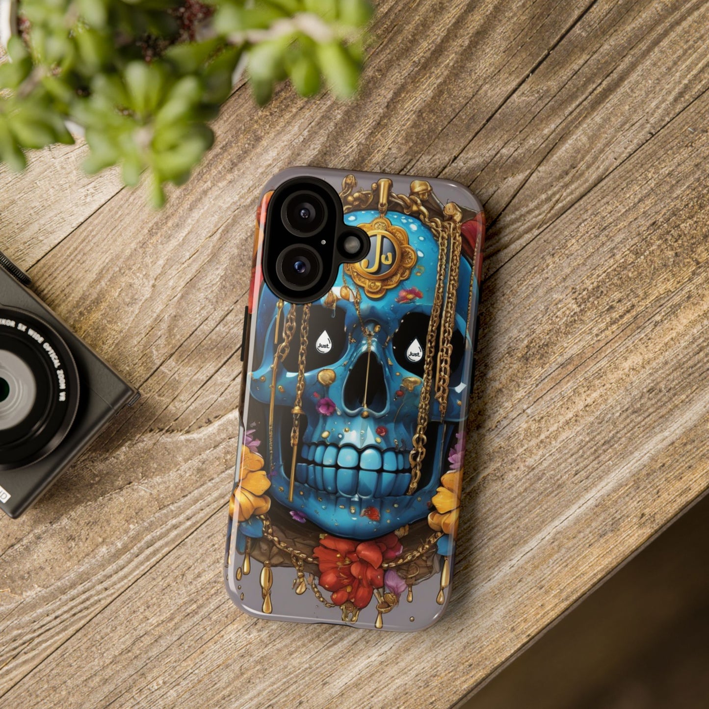 Skull with flower intergraded design by "JUST DRIP" Tough & Stylish Protective Cover/limited time only!!
