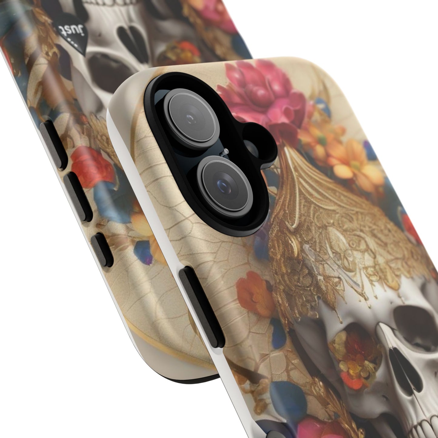 Artistic Skull Phone Case with Floral Design by "JUST DRIP" - Tough Cases(contact is we don't have you phone)