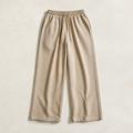 Wide-Leg Cotton Joggers — Stone