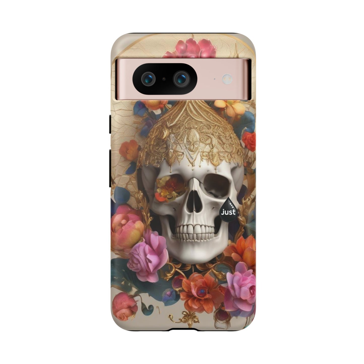Artistic Skull Phone Case with Floral Design by "JUST DRIP" - Tough Cases(contact is we don't have you phone)