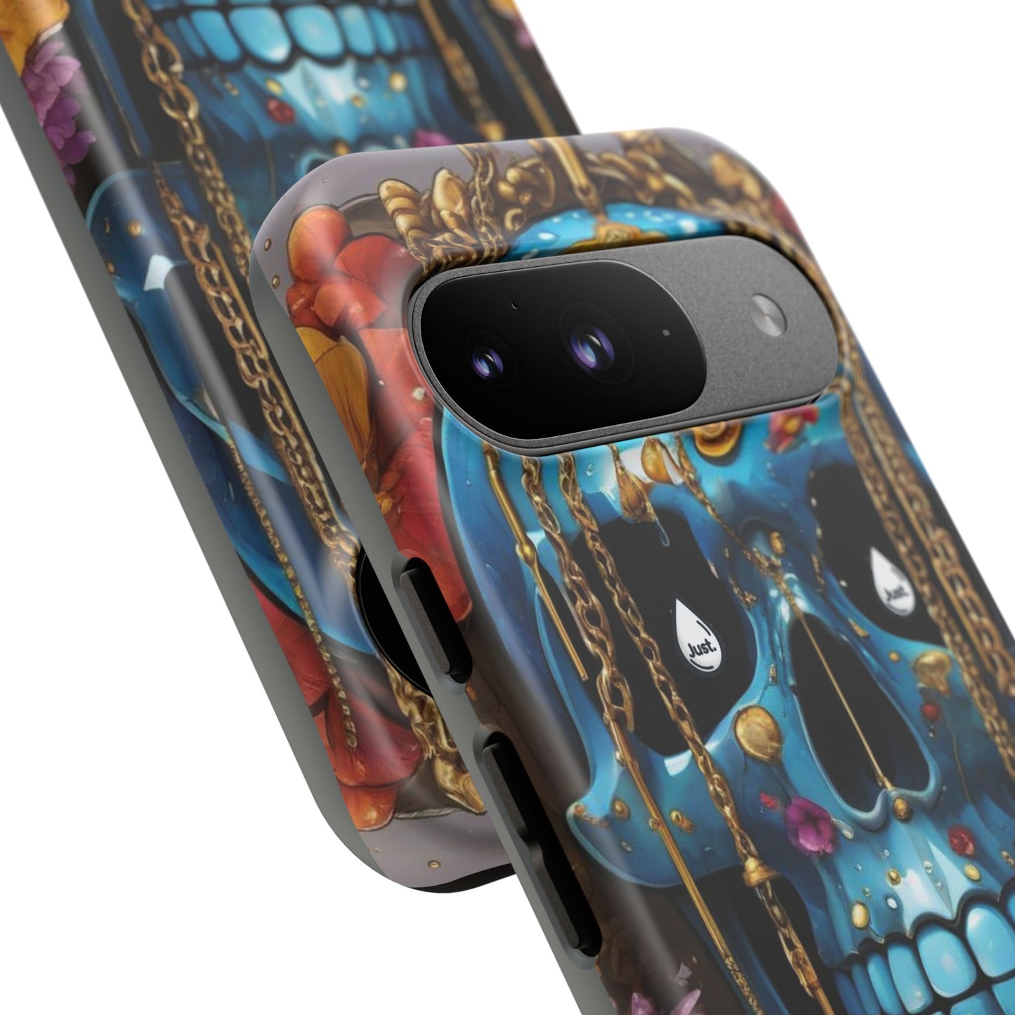 Skull with flower intergraded design by "JUST DRIP" Tough & Stylish Protective Cover/limited time only!!