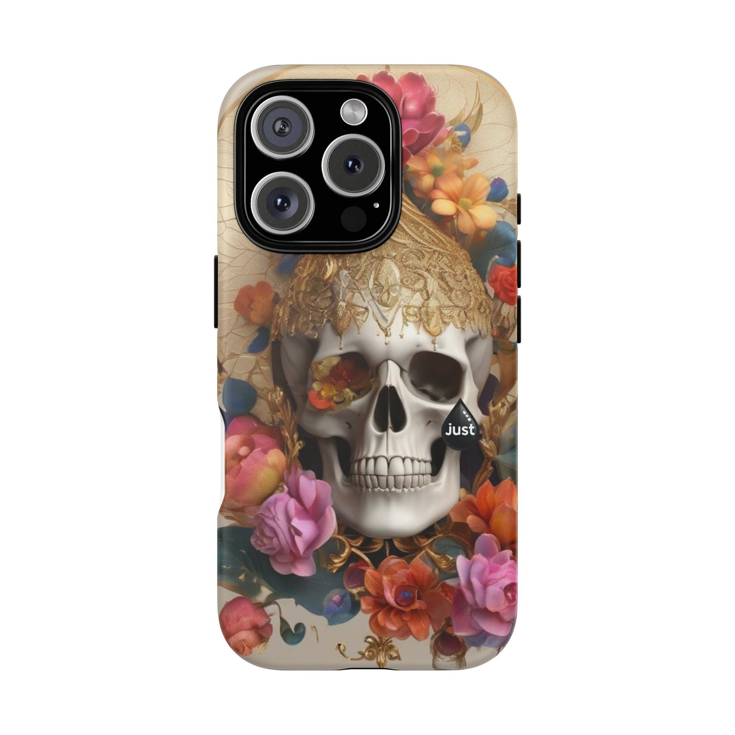 Artistic Skull Phone Case with Floral Design by "JUST DRIP" - Tough Cases(contact is we don't have you phone)
