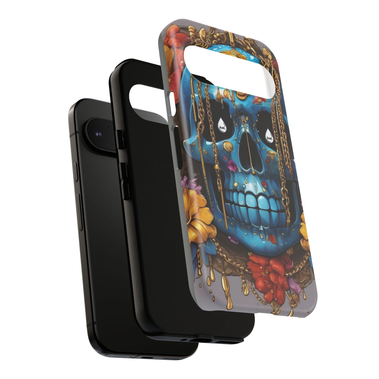 Skull with flower intergraded design by "JUST DRIP" Tough & Stylish Protective Cover/limited time only!!