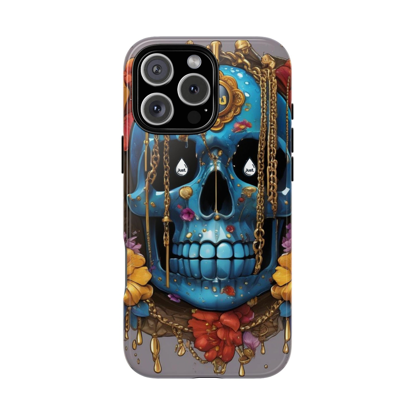 Skull with flower intergraded design by "JUST DRIP" Tough & Stylish Protective Cover/limited time only!!