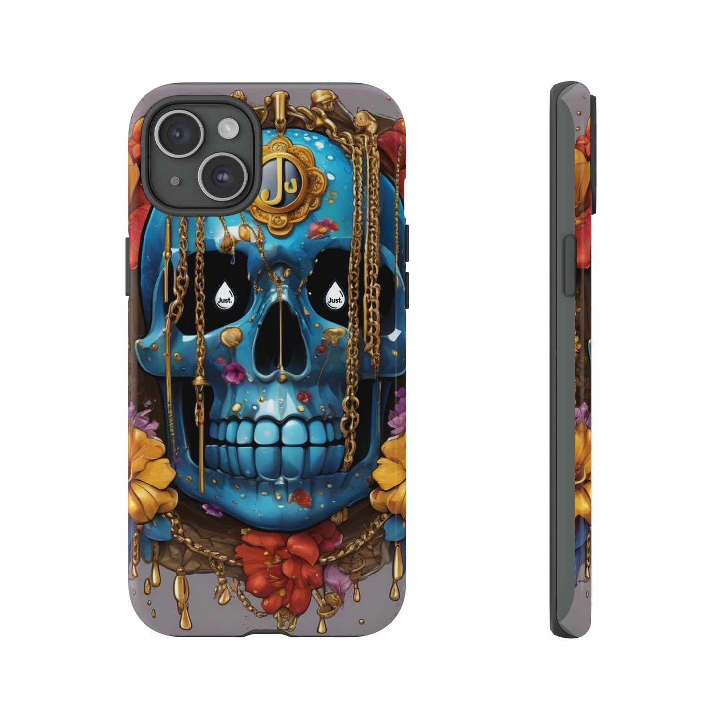 Skull with flower intergraded design by "JUST DRIP" Tough & Stylish Protective Cover/limited time only!!