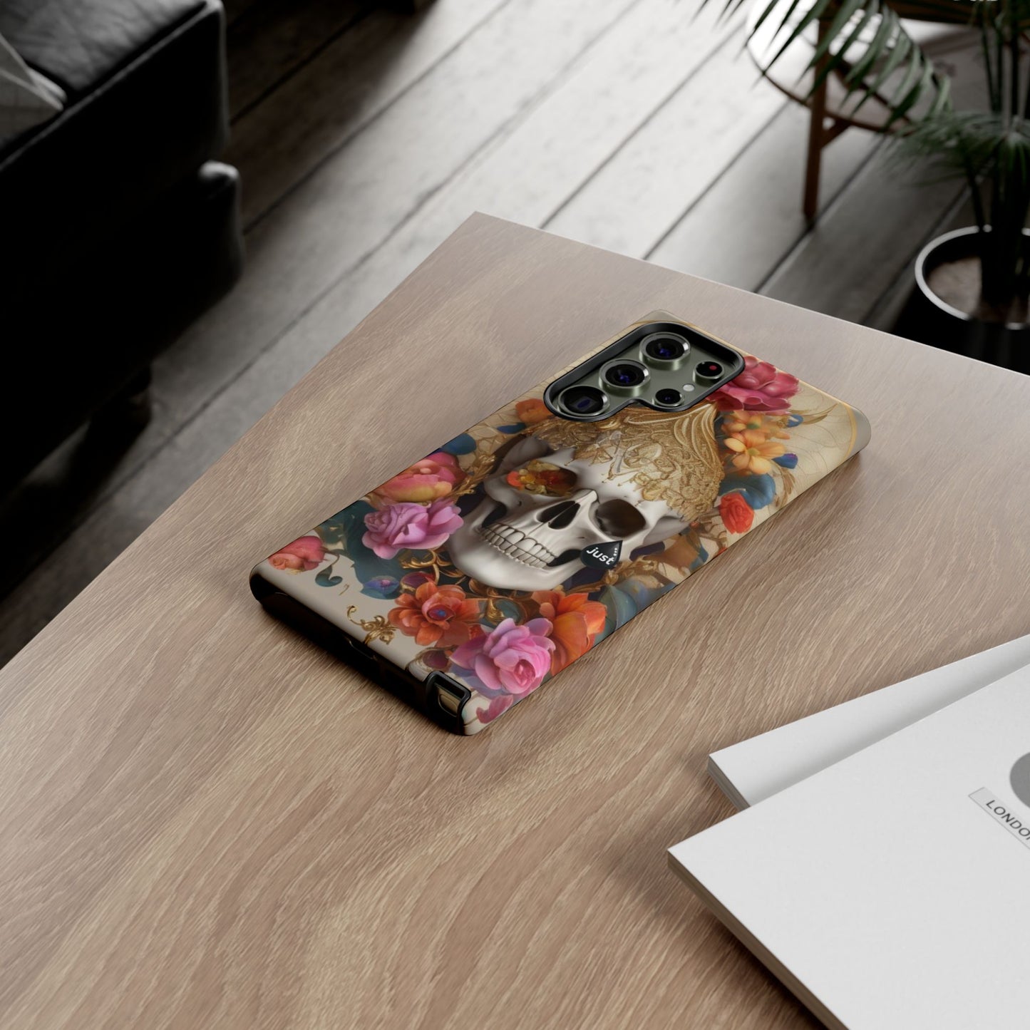 Artistic Skull Phone Case with Floral Design by "JUST DRIP" - Tough Cases(contact is we don't have you phone)