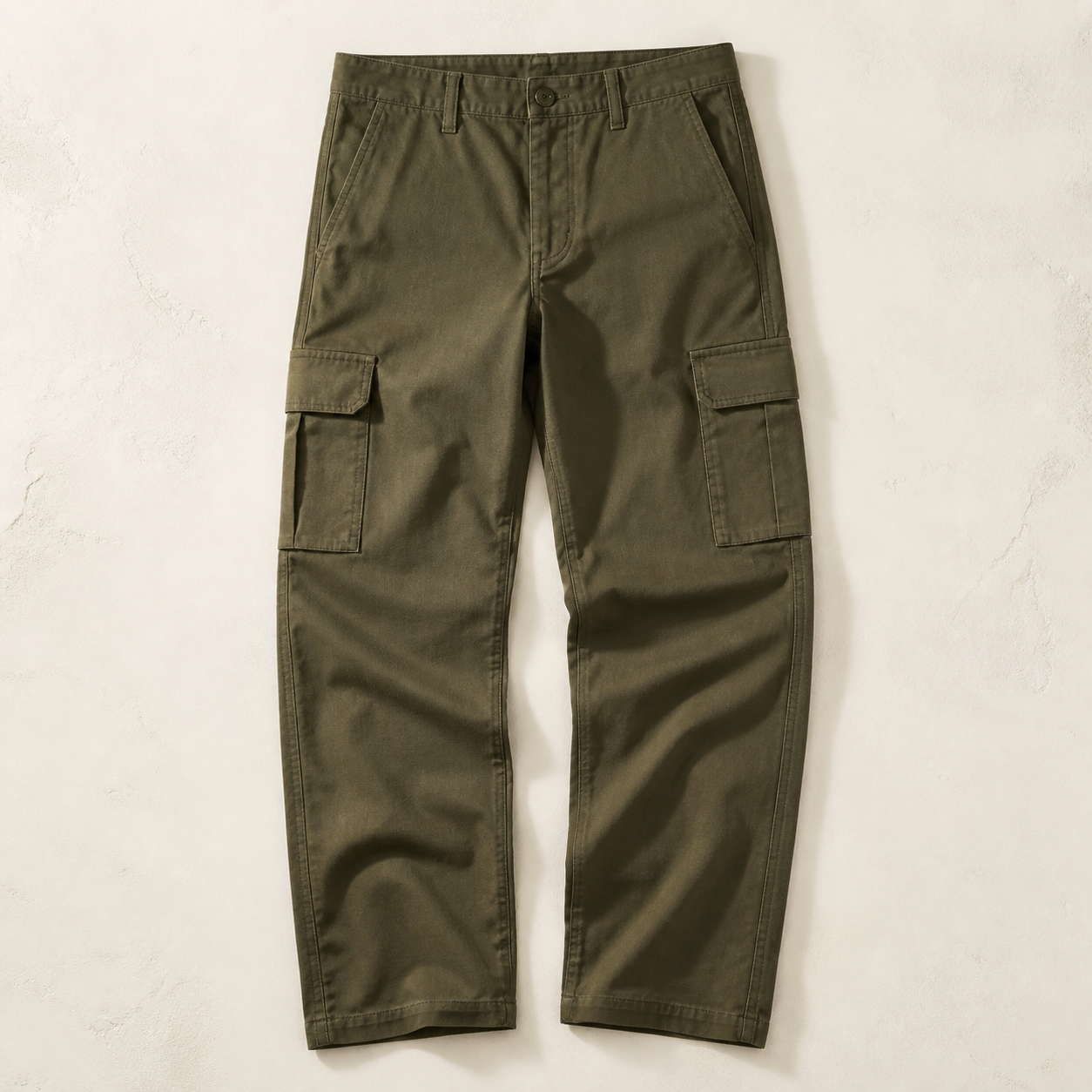 Cotton Cargo Trousers — Olive