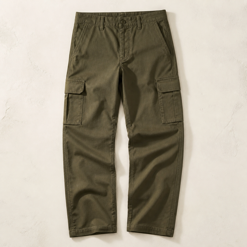 Cotton Cargo Trousers — Olive