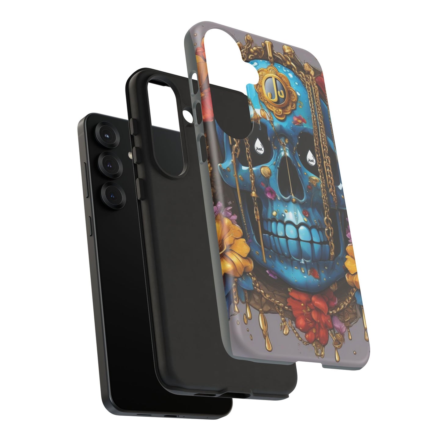 Skull with flower intergraded design by "JUST DRIP" Tough & Stylish Protective Cover/limited time only!!