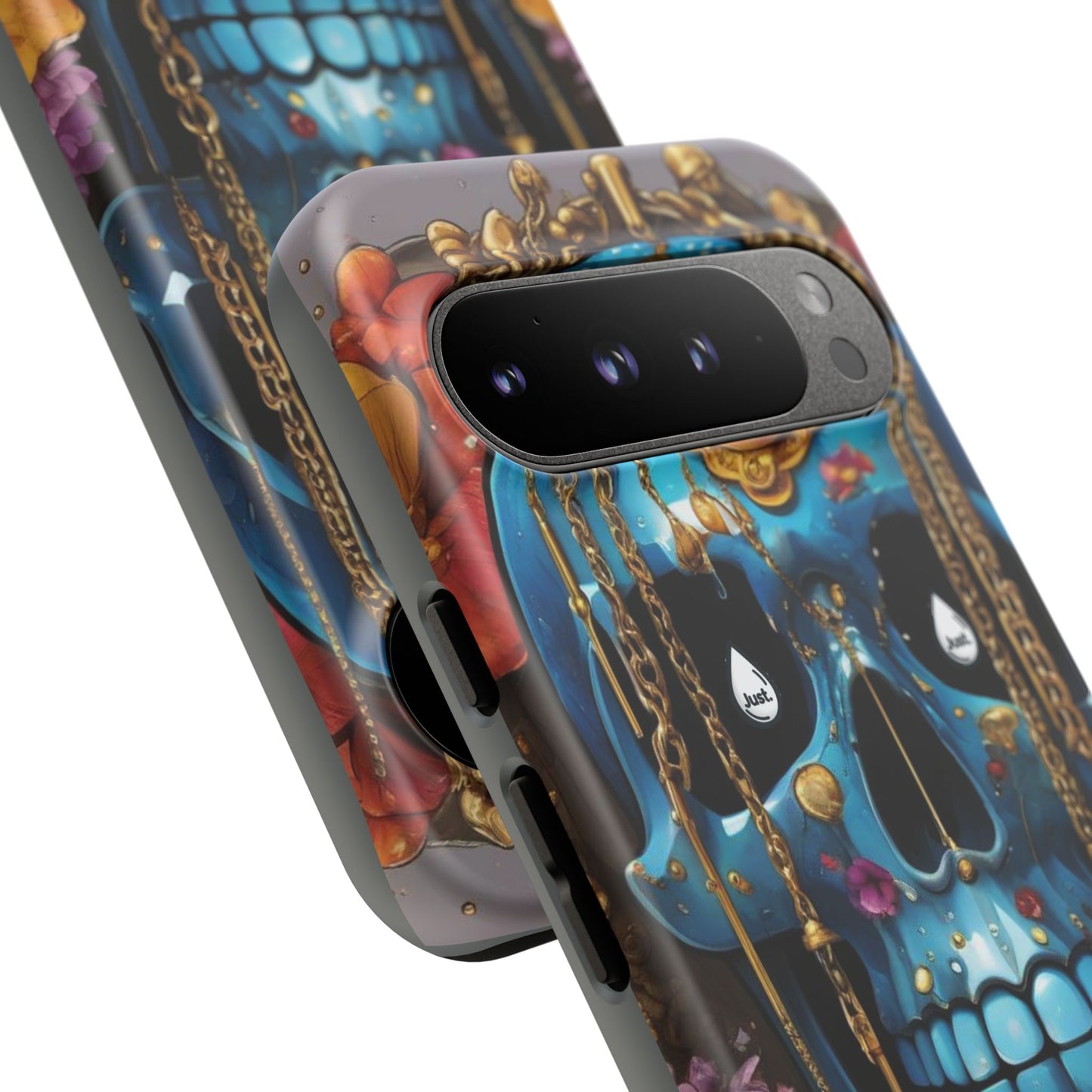 Skull with flower intergraded design by "JUST DRIP" Tough & Stylish Protective Cover/limited time only!!