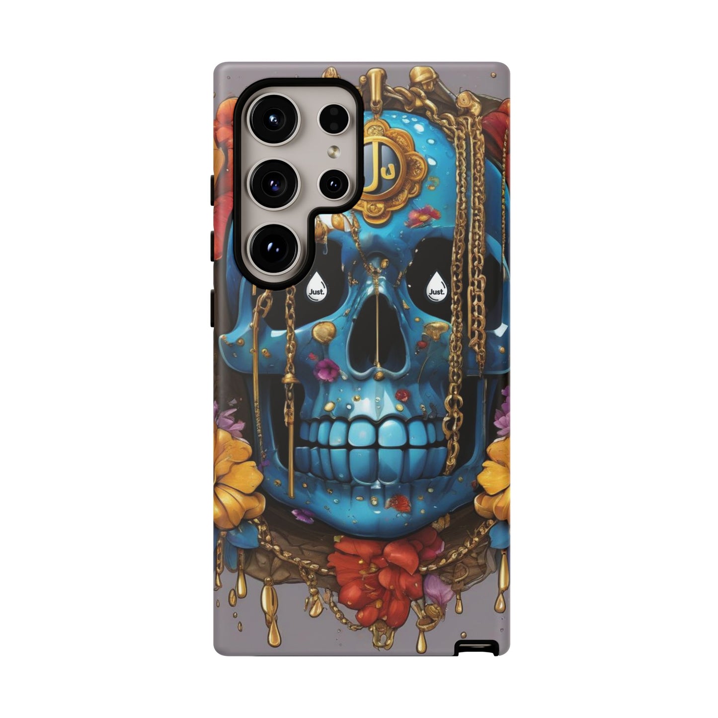 Skull with flower intergraded design by "JUST DRIP" Tough & Stylish Protective Cover/limited time only!!
