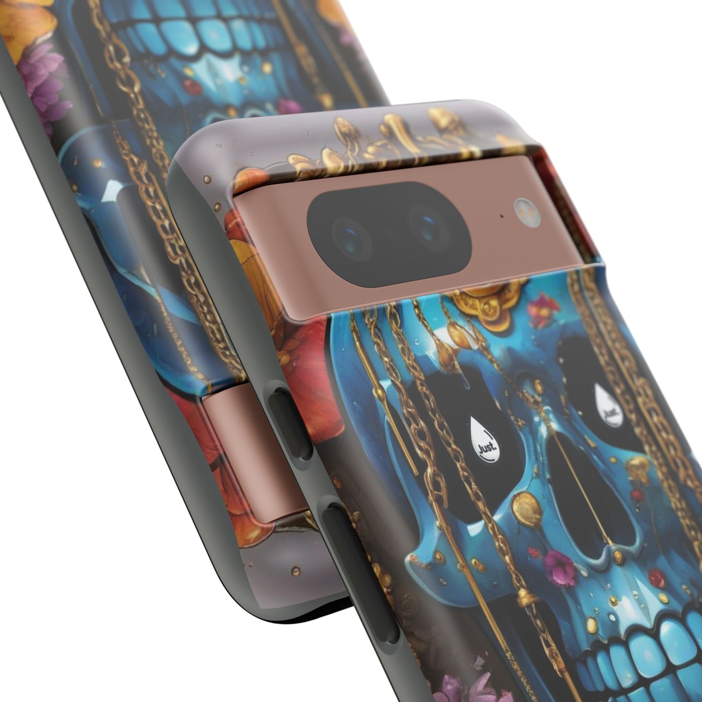 Skull with flower intergraded design by "JUST DRIP" Tough & Stylish Protective Cover/limited time only!!