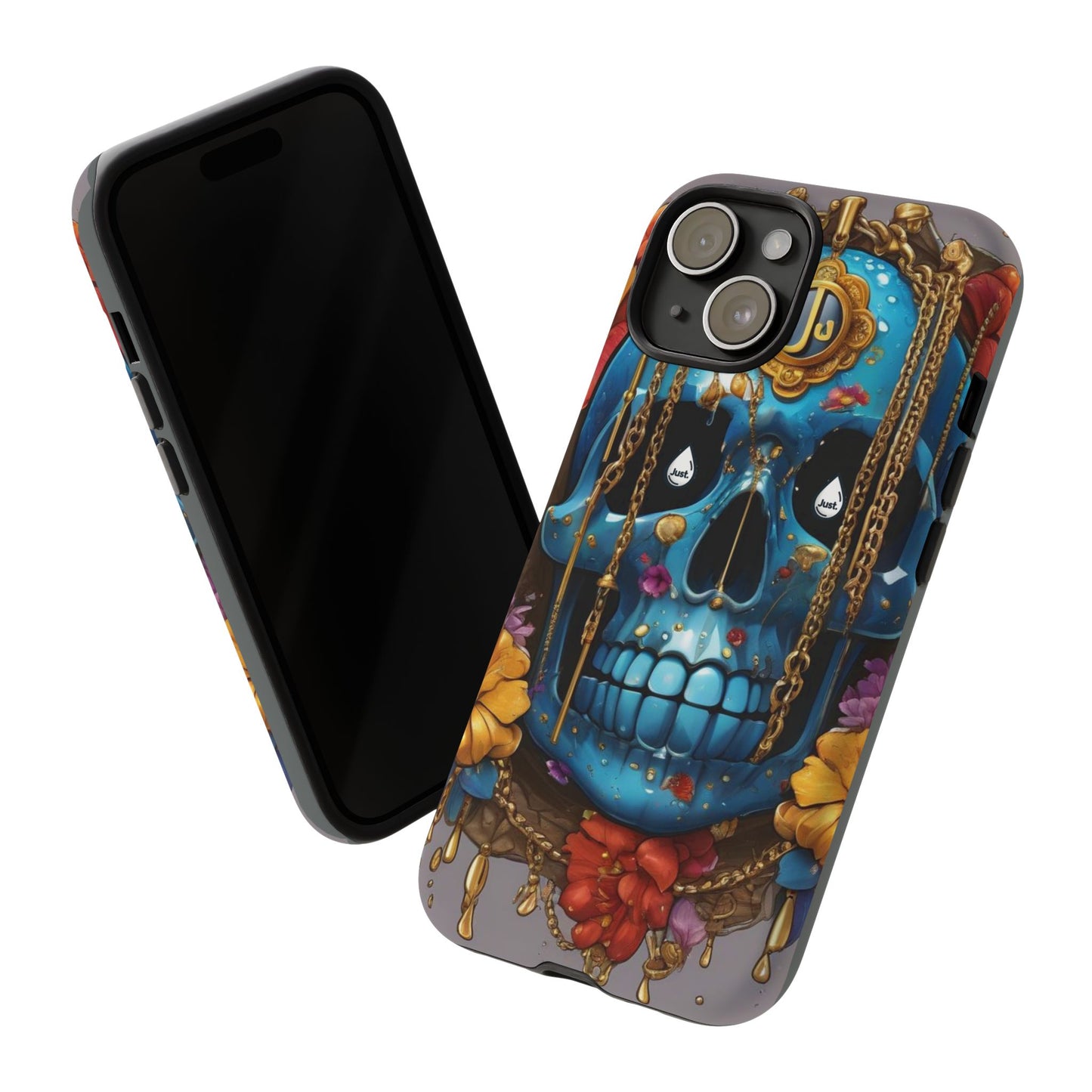 Skull with flower intergraded design by "JUST DRIP" Tough & Stylish Protective Cover/limited time only!!