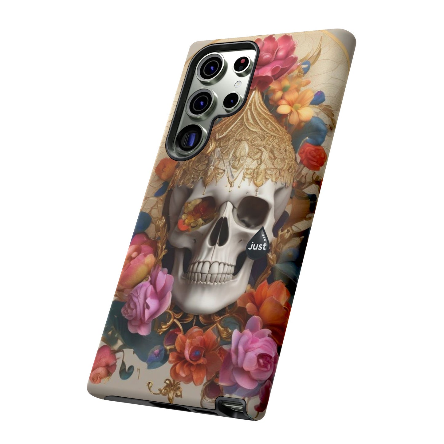 Artistic Skull Phone Case with Floral Design by "JUST DRIP" - Tough Cases(contact is we don't have you phone)