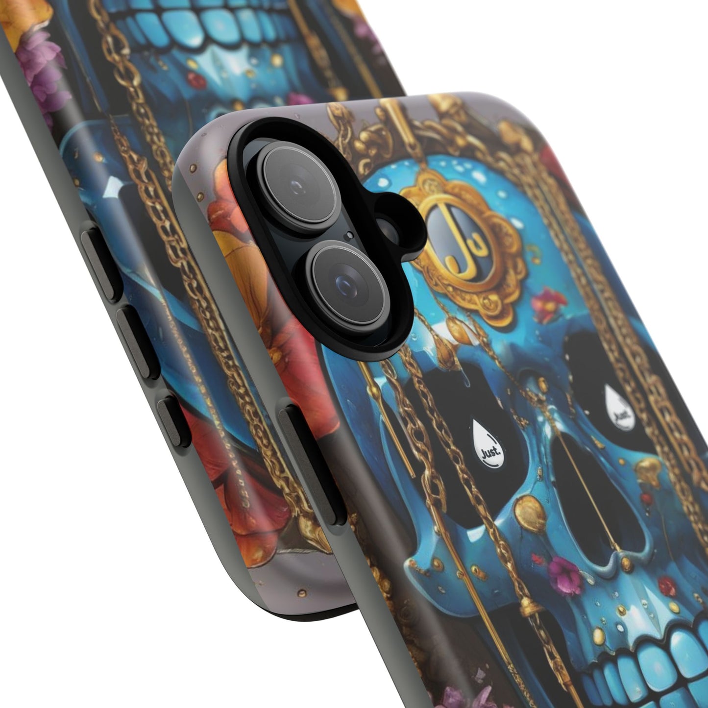 Skull with flower intergraded design by "JUST DRIP" Tough & Stylish Protective Cover/limited time only!!