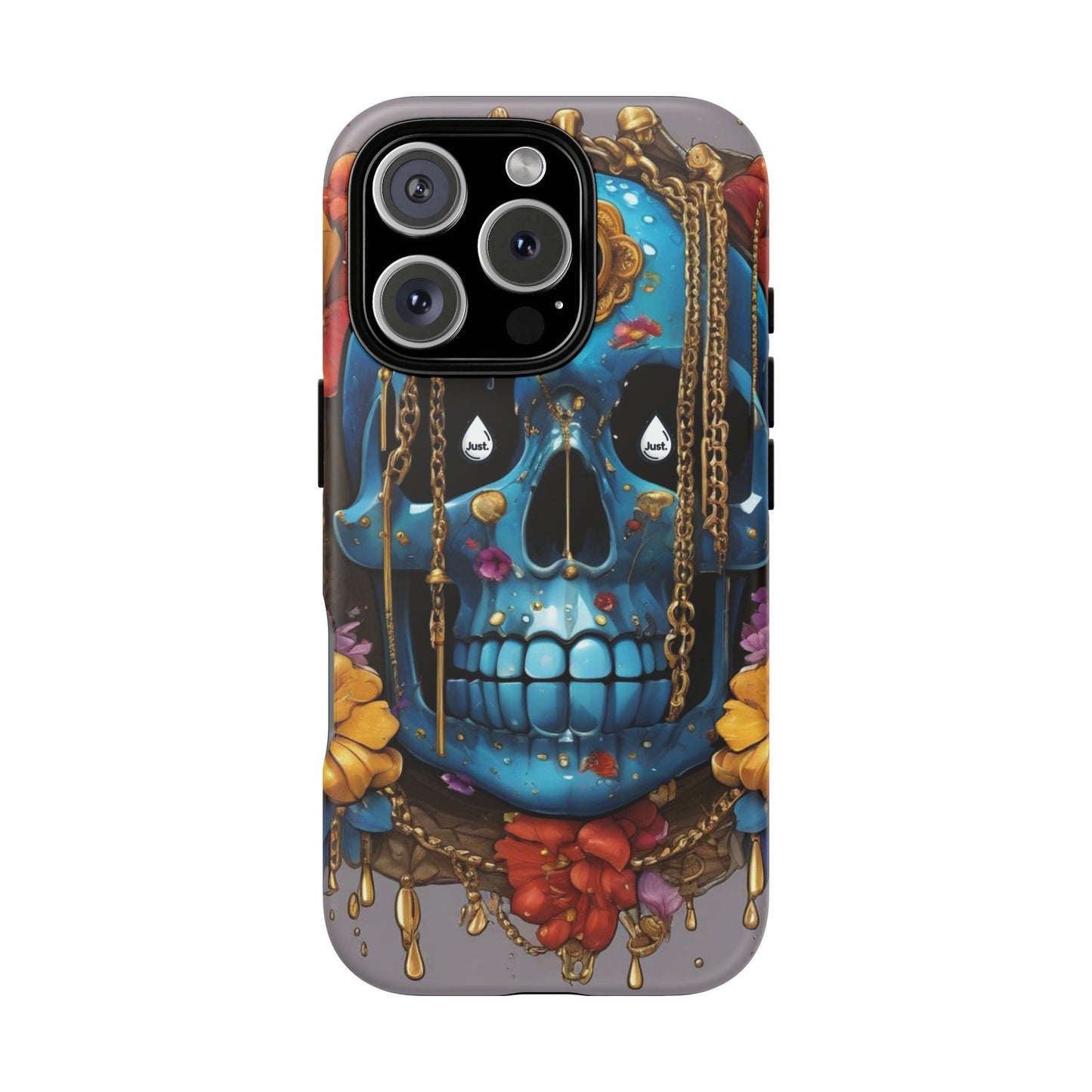 Skull with flower intergraded design by "JUST DRIP" Tough & Stylish Protective Cover/limited time only!!