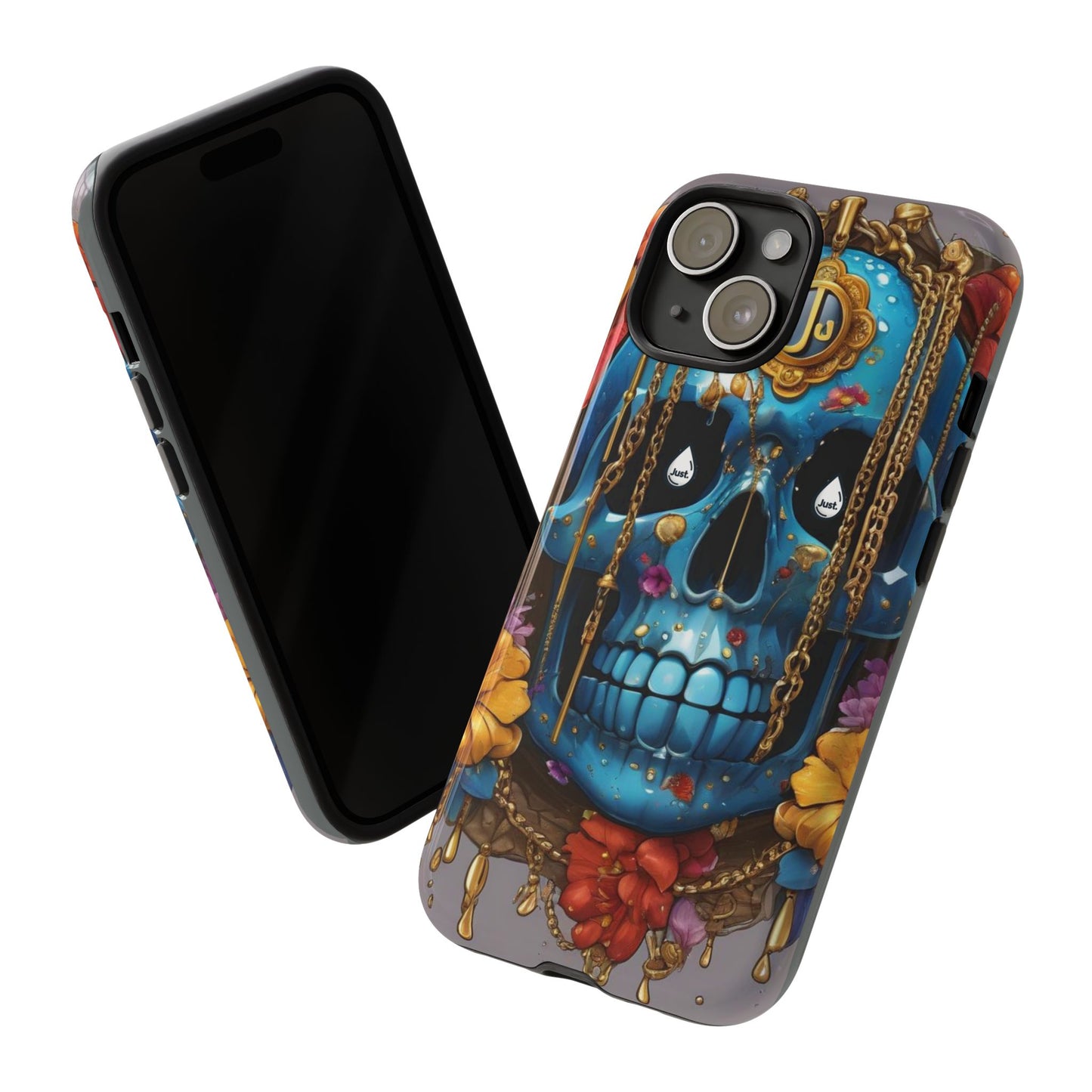 Skull with flower intergraded design by "JUST DRIP" Tough & Stylish Protective Cover/limited time only!!