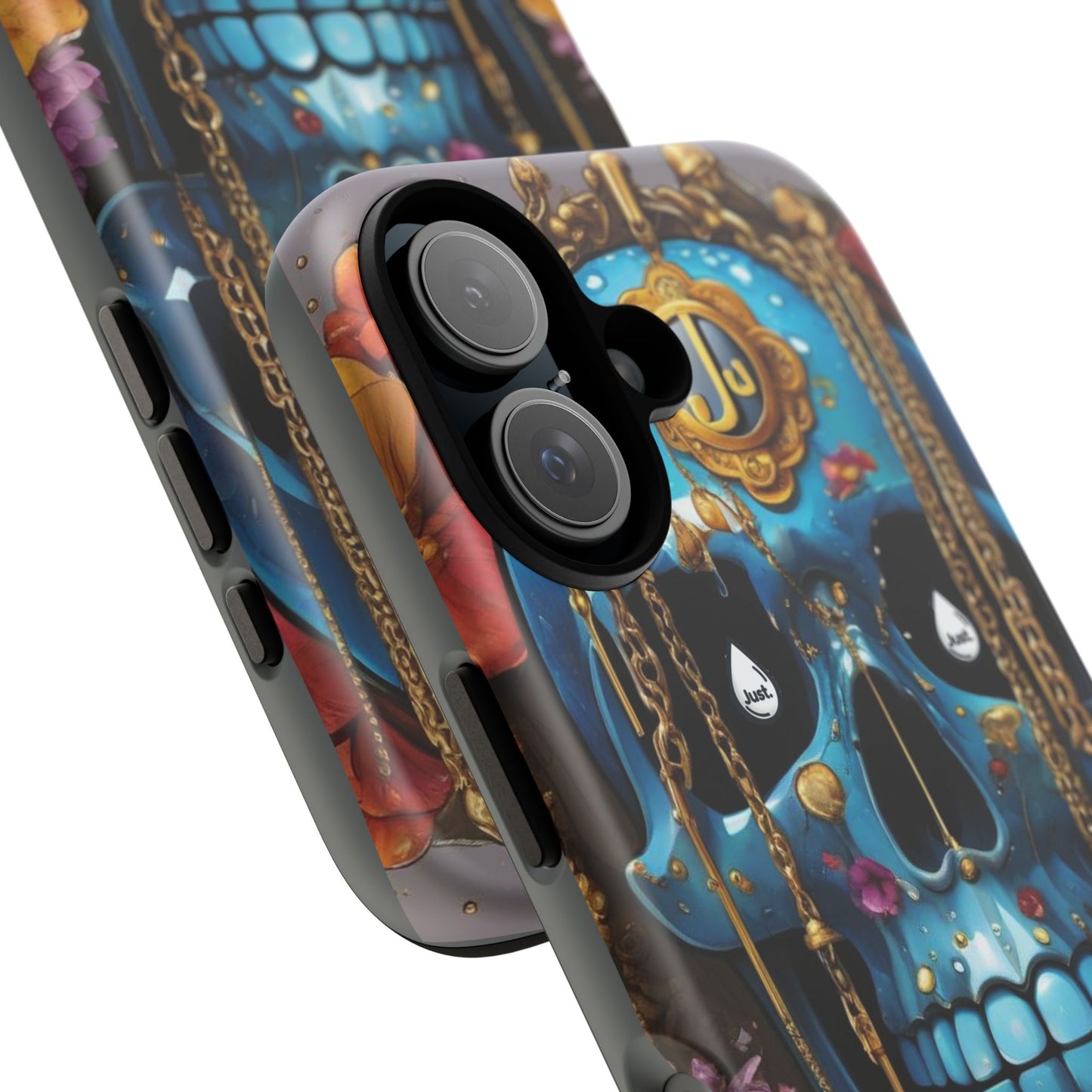 Skull with flower intergraded design by "JUST DRIP" Tough & Stylish Protective Cover/limited time only!!