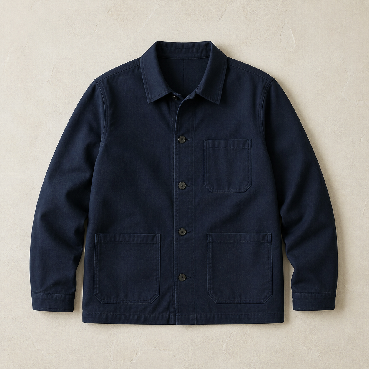 Cotton Chore Jacket — Deep Navy