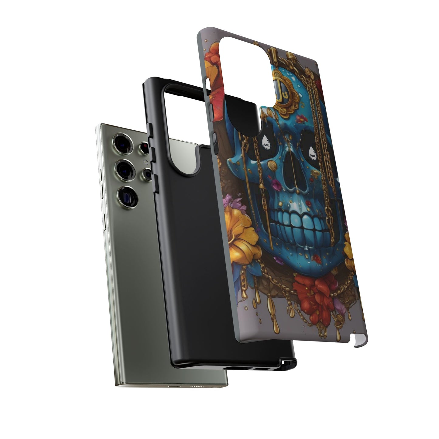 Skull with flower intergraded design by "JUST DRIP" Tough & Stylish Protective Cover/limited time only!!