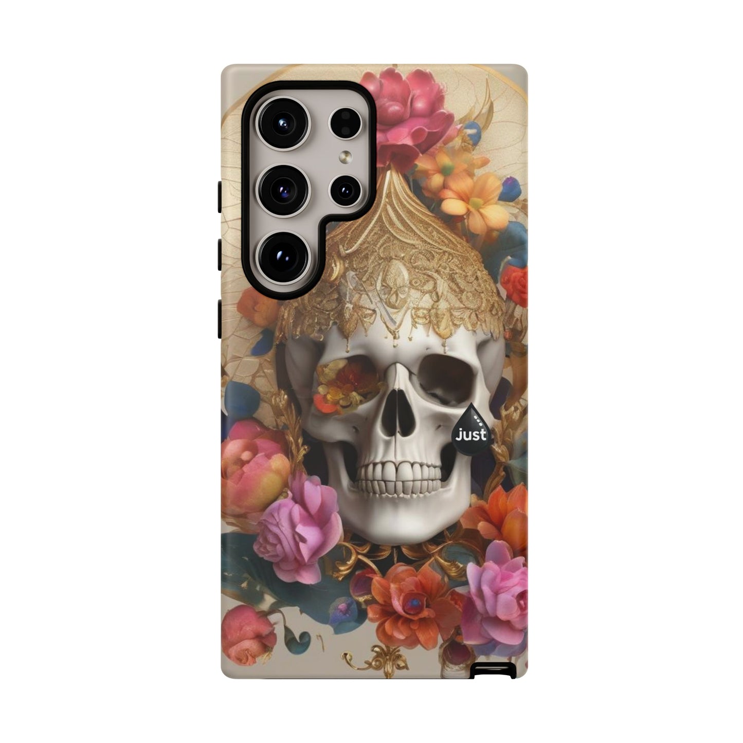 Artistic Skull Phone Case with Floral Design by "JUST DRIP" - Tough Cases(contact is we don't have you phone)