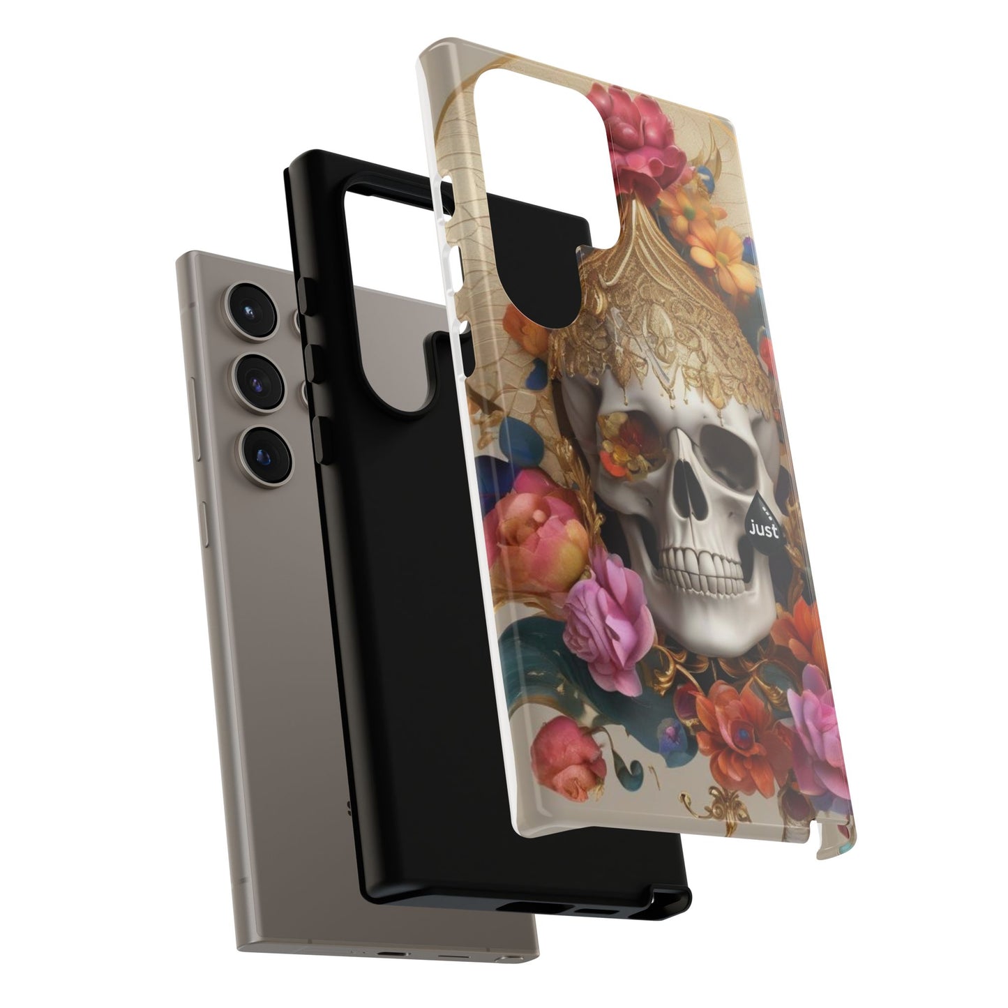Artistic Skull Phone Case with Floral Design by "JUST DRIP" - Tough Cases(contact is we don't have you phone)