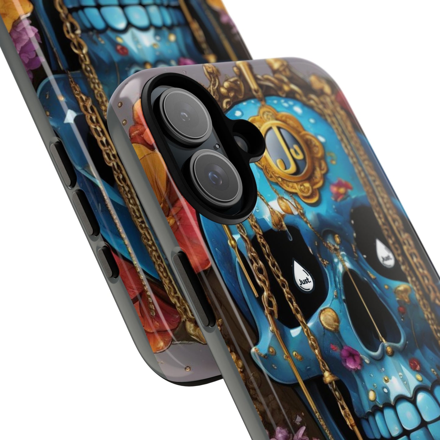 Skull with flower intergraded design by "JUST DRIP" Tough & Stylish Protective Cover/limited time only!!