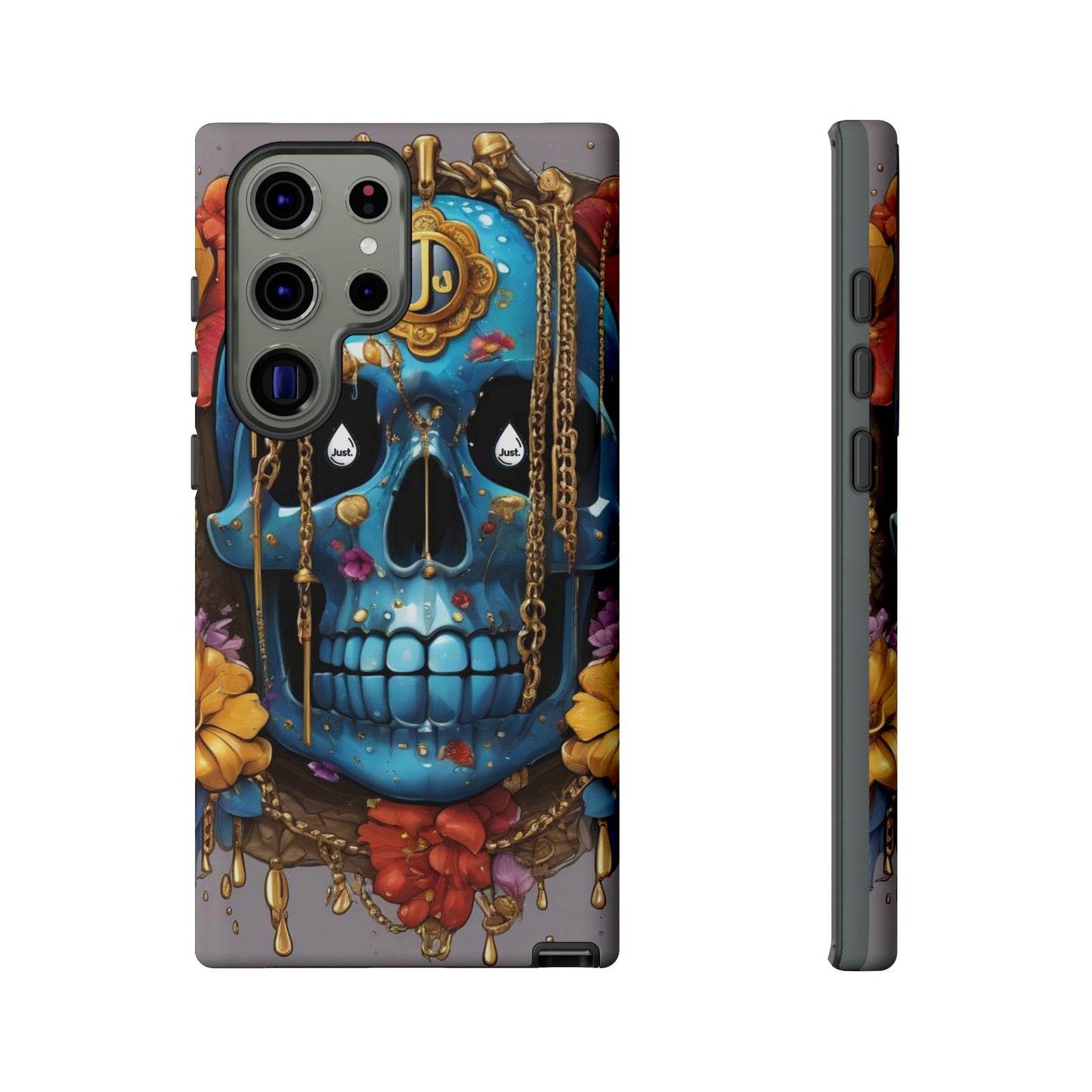 Skull with flower intergraded design by "JUST DRIP" Tough & Stylish Protective Cover/limited time only!!