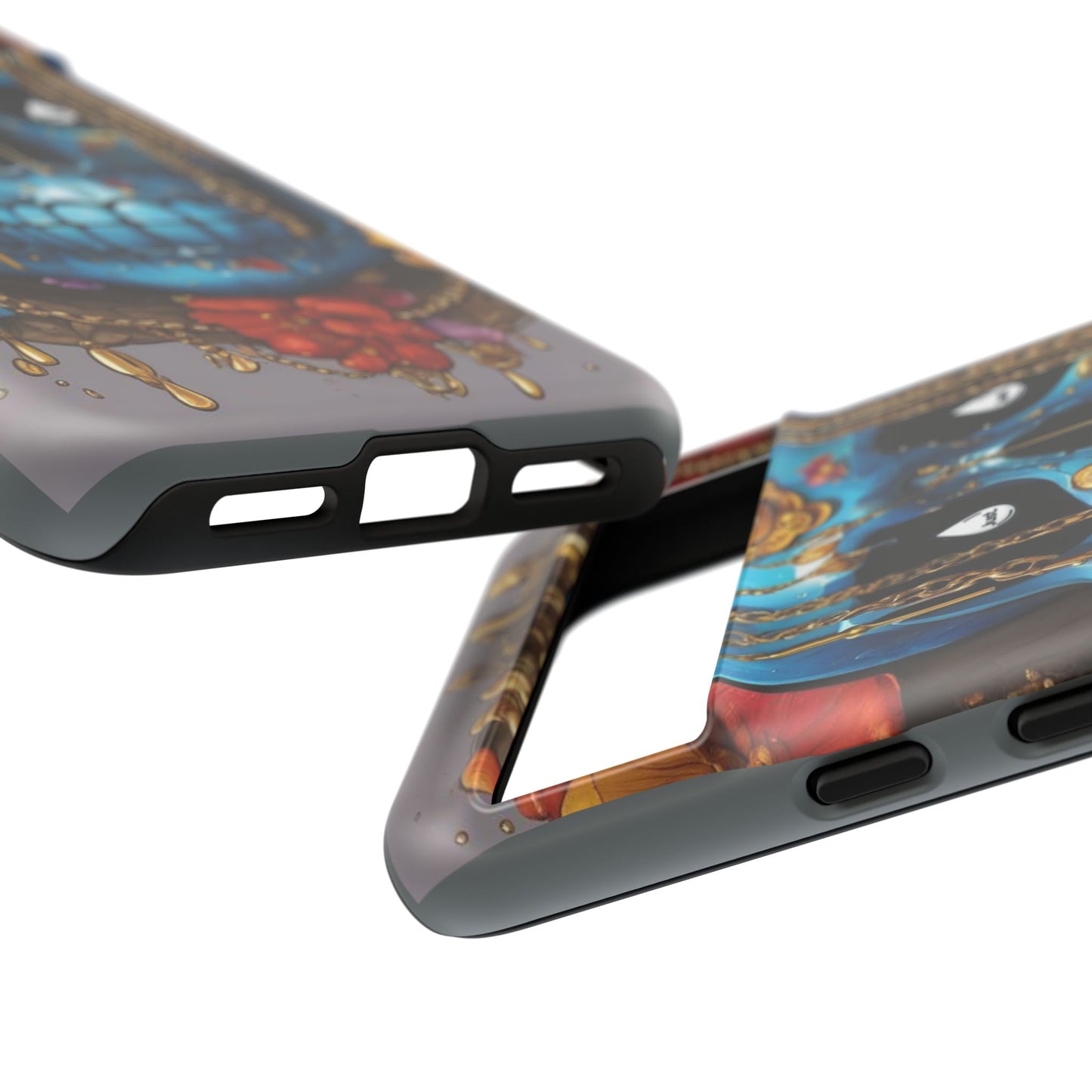 Skull with flower intergraded design by "JUST DRIP" Tough & Stylish Protective Cover/limited time only!!