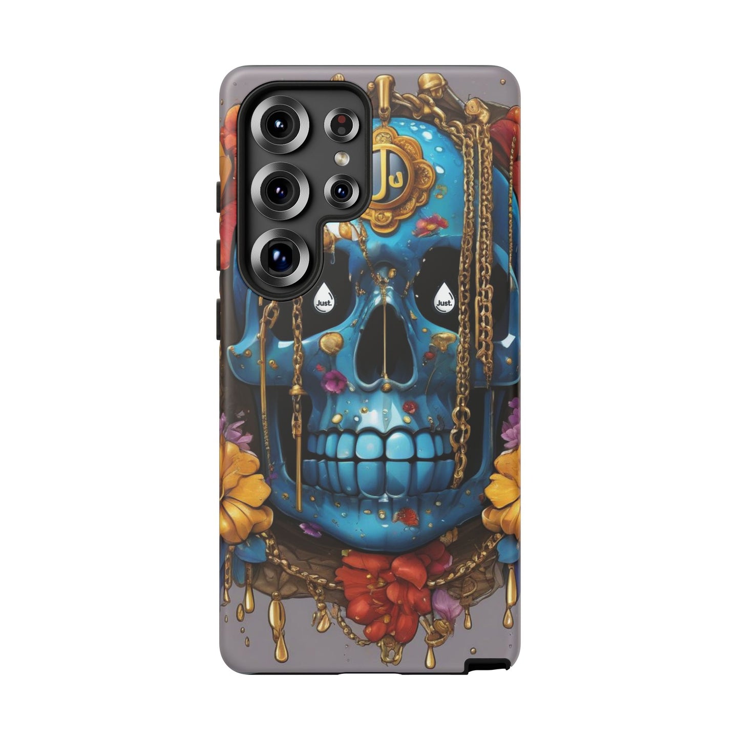 Skull with flower intergraded design by "JUST DRIP" Tough & Stylish Protective Cover/limited time only!!