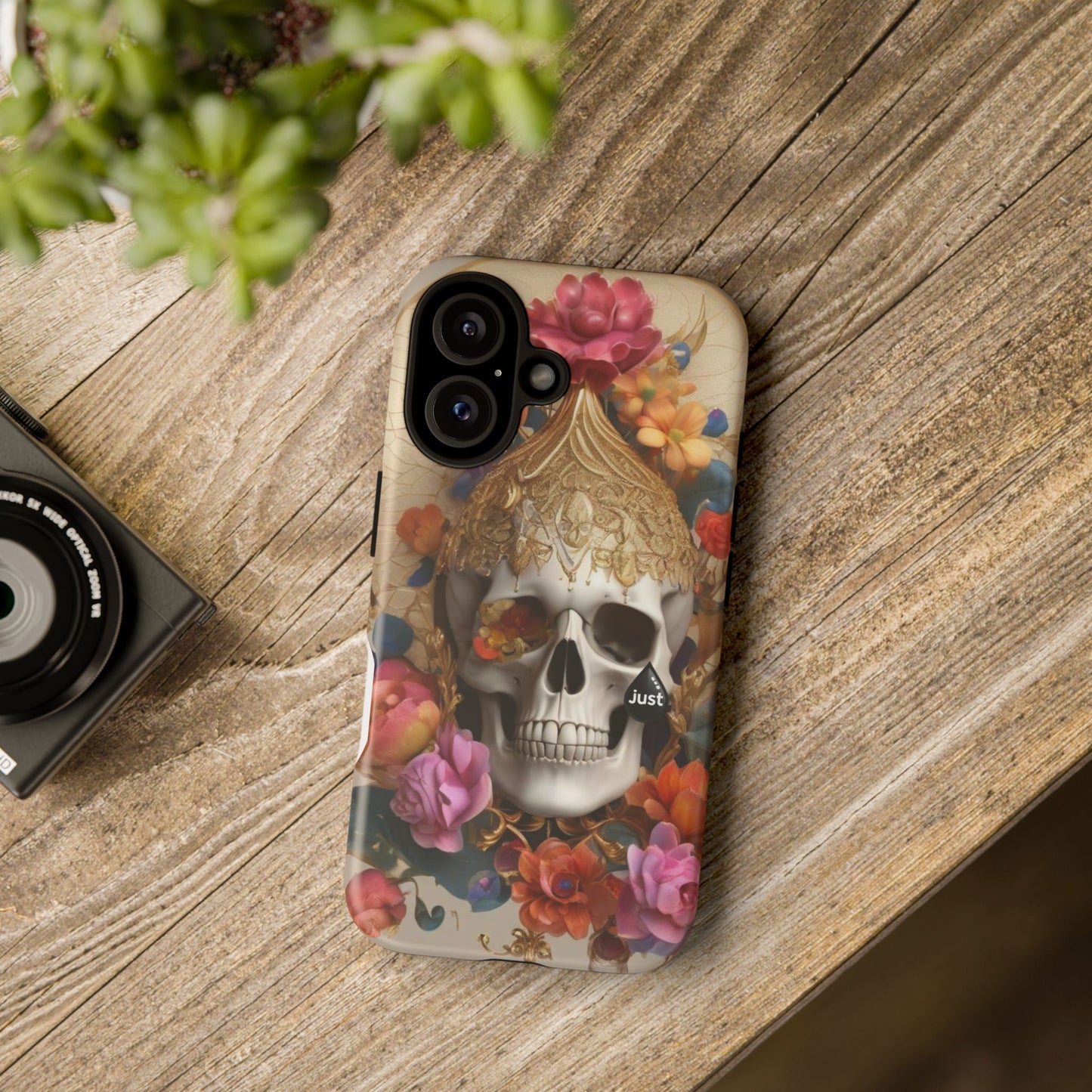 Artistic Skull Phone Case with Floral Design by "JUST DRIP" - Tough Cases(contact is we don't have you phone)
