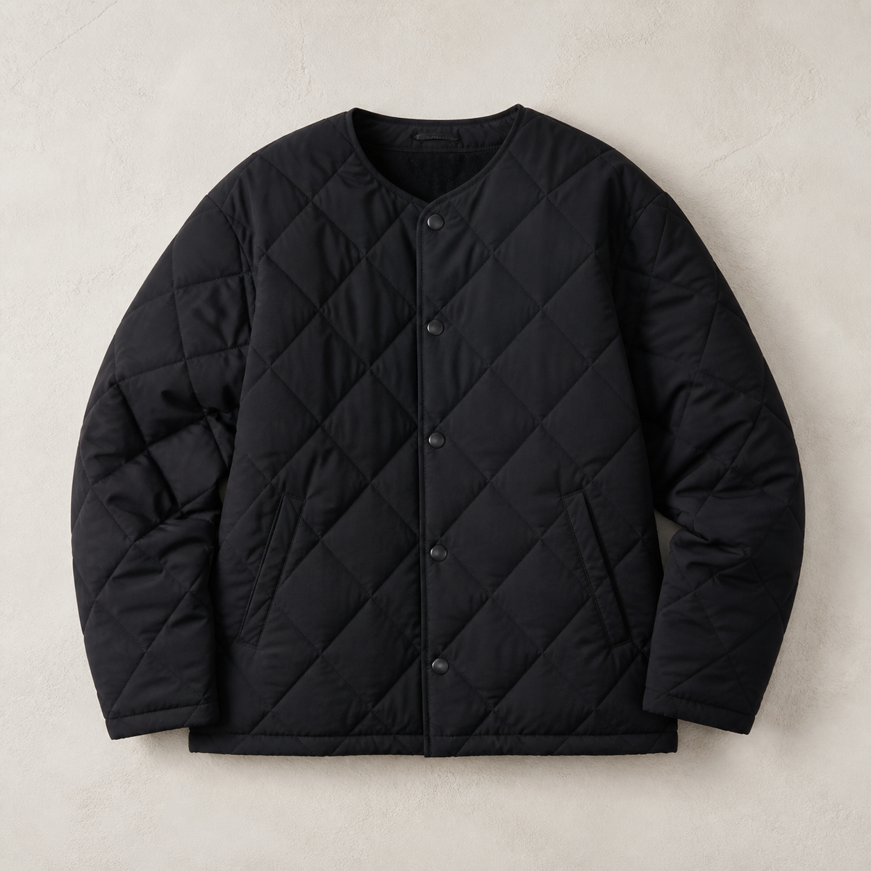 Lightweight Quilted Jacket — Black