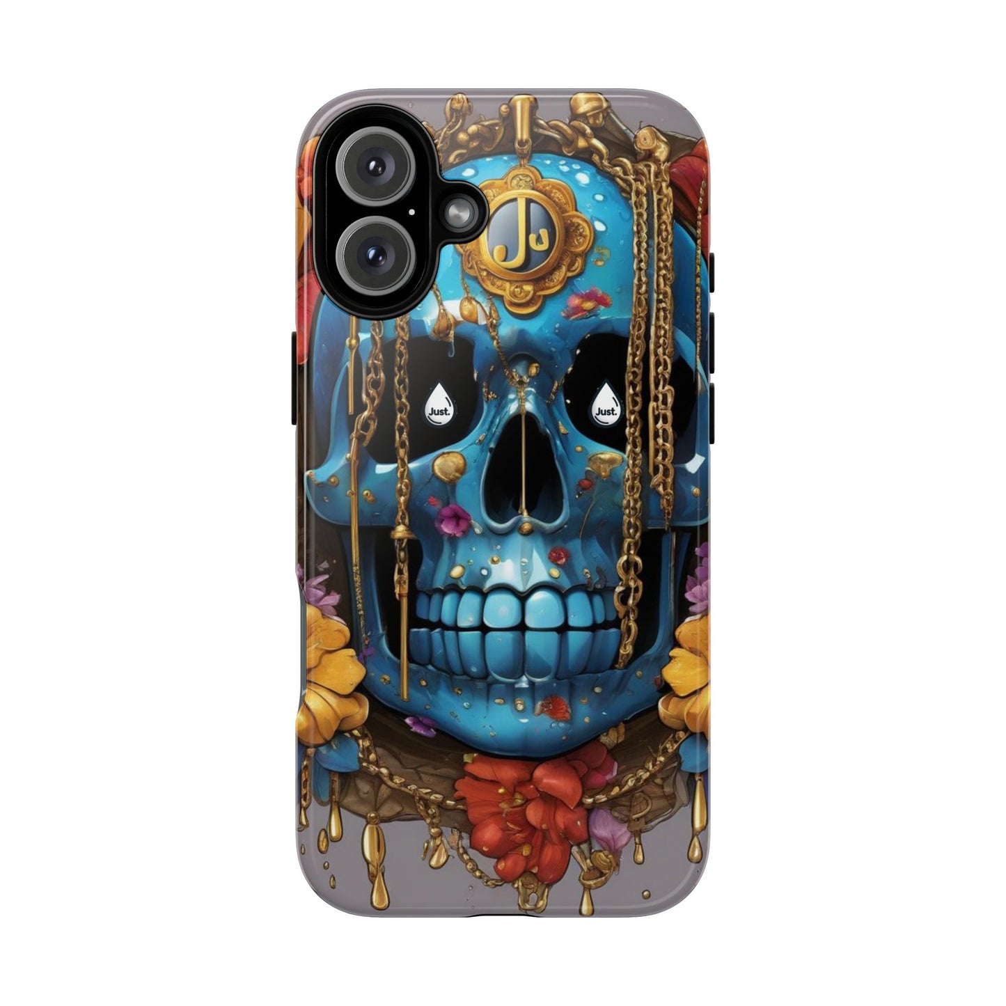 Skull with flower intergraded design by "JUST DRIP" Tough & Stylish Protective Cover/limited time only!!
