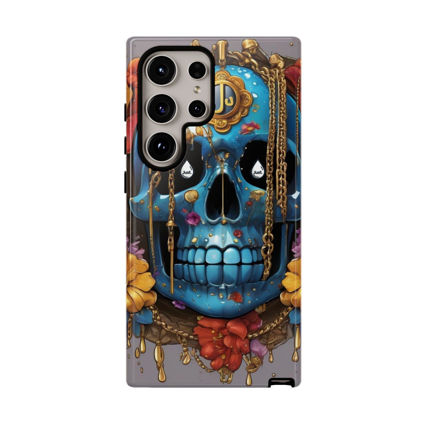Skull with flower intergraded design by "JUST DRIP" Tough & Stylish Protective Cover/limited time only!!