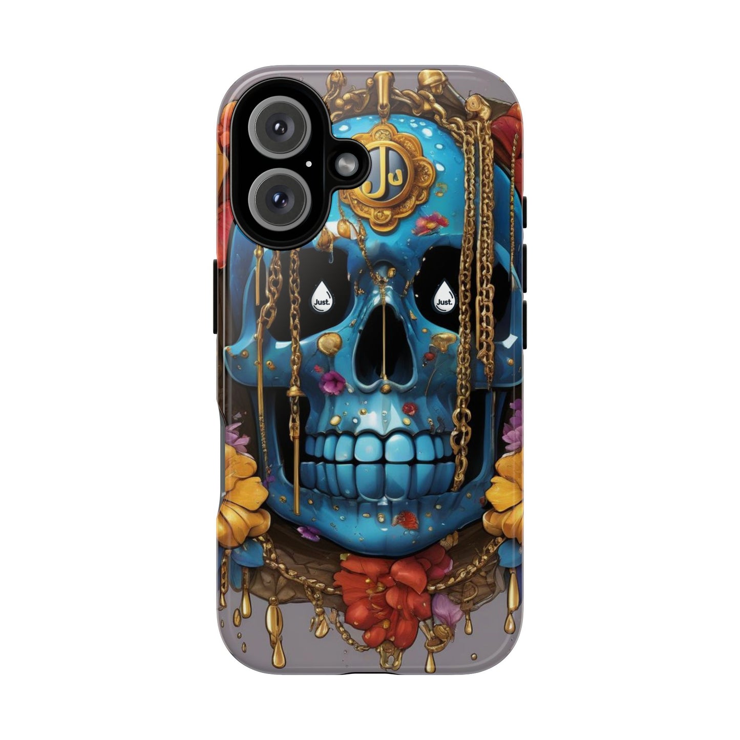 Skull with flower intergraded design by "JUST DRIP" Tough & Stylish Protective Cover/limited time only!!
