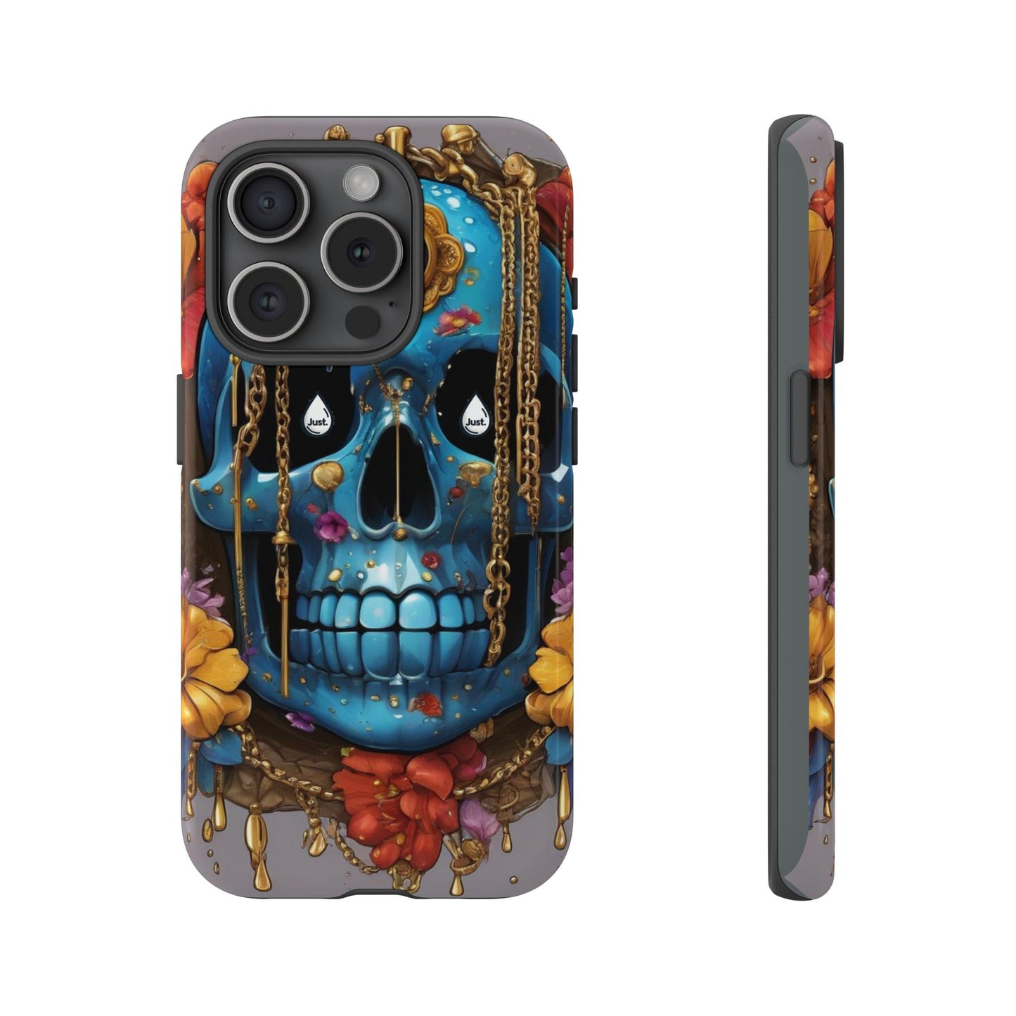Skull with flower intergraded design by "JUST DRIP" Tough & Stylish Protective Cover/limited time only!!