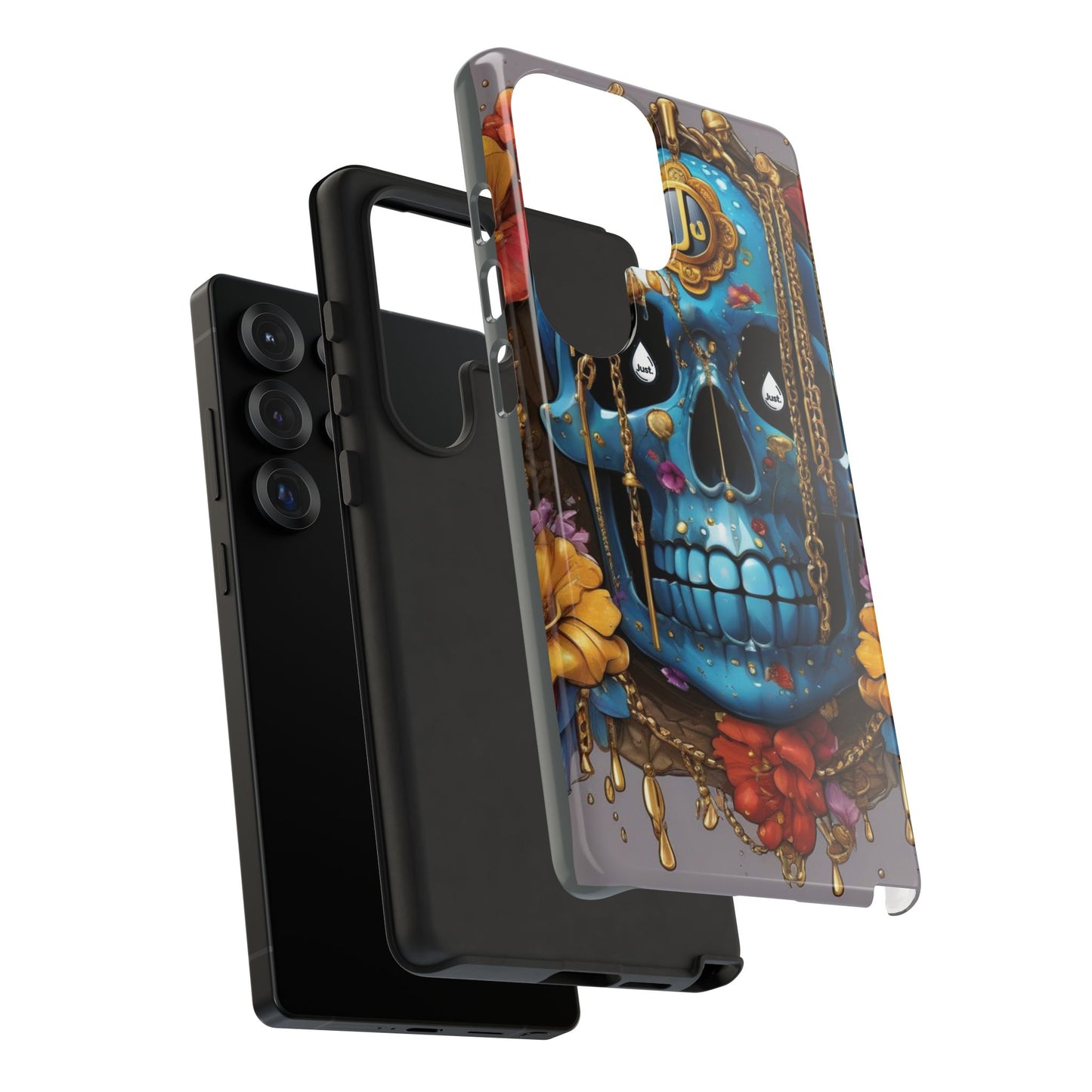 Skull with flower intergraded design by "JUST DRIP" Tough & Stylish Protective Cover/limited time only!!
