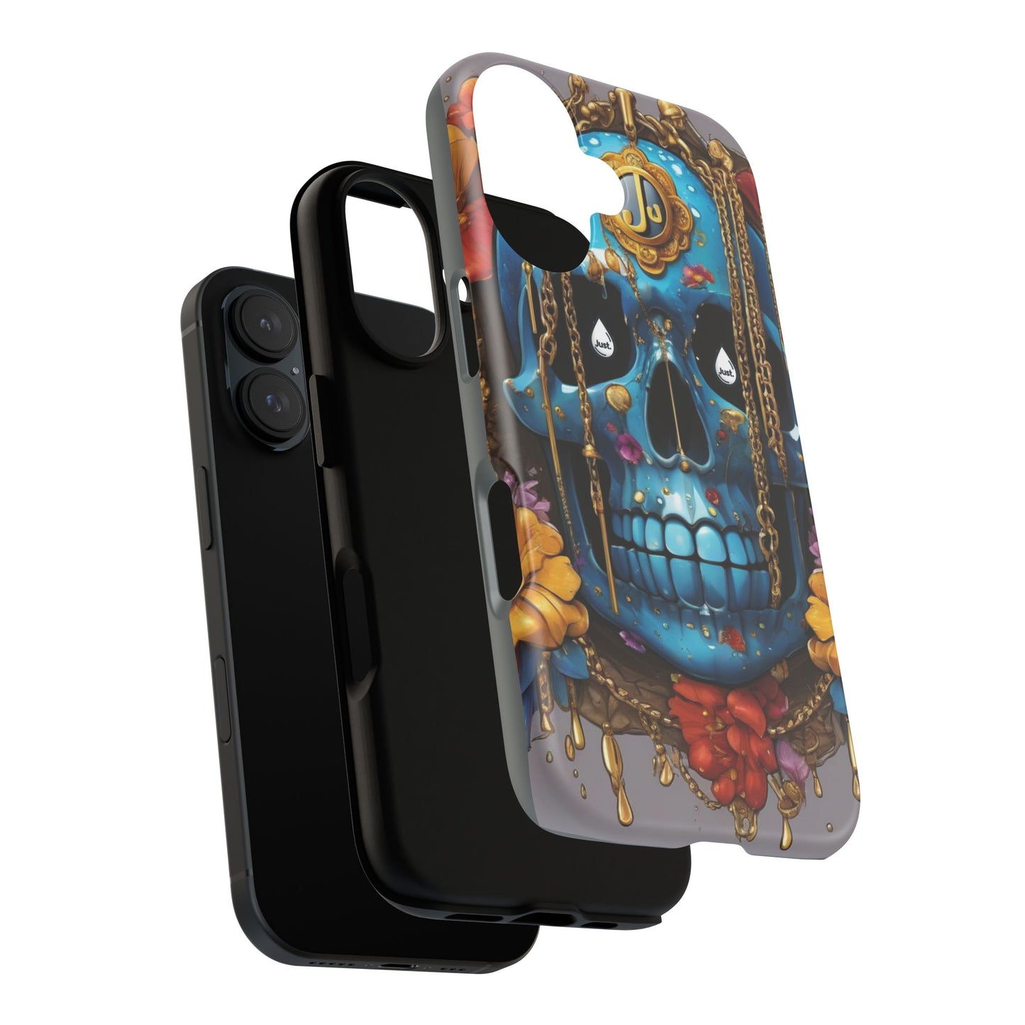 Skull with flower intergraded design by "JUST DRIP" Tough & Stylish Protective Cover/limited time only!!