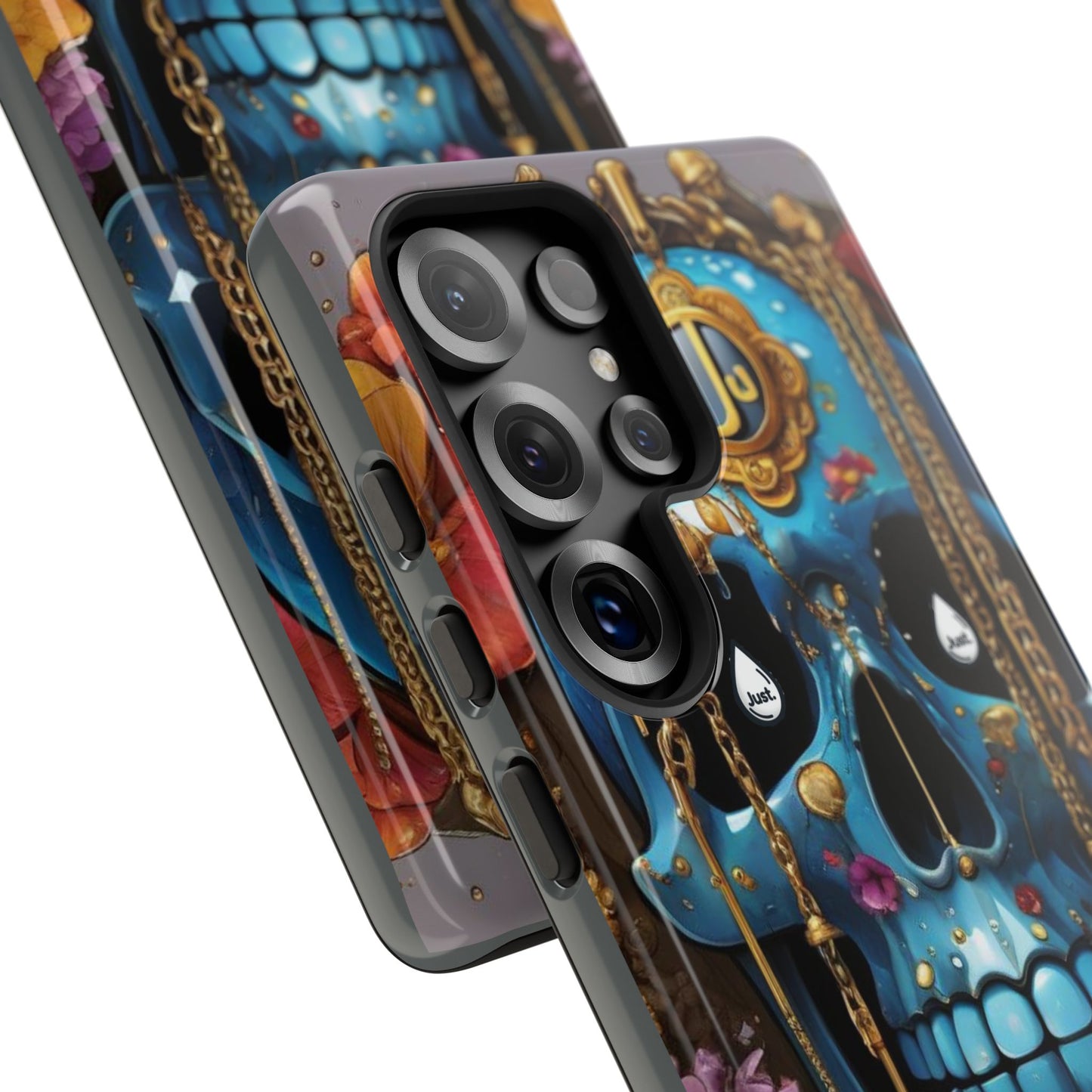 Skull with flower intergraded design by "JUST DRIP" Tough & Stylish Protective Cover/limited time only!!