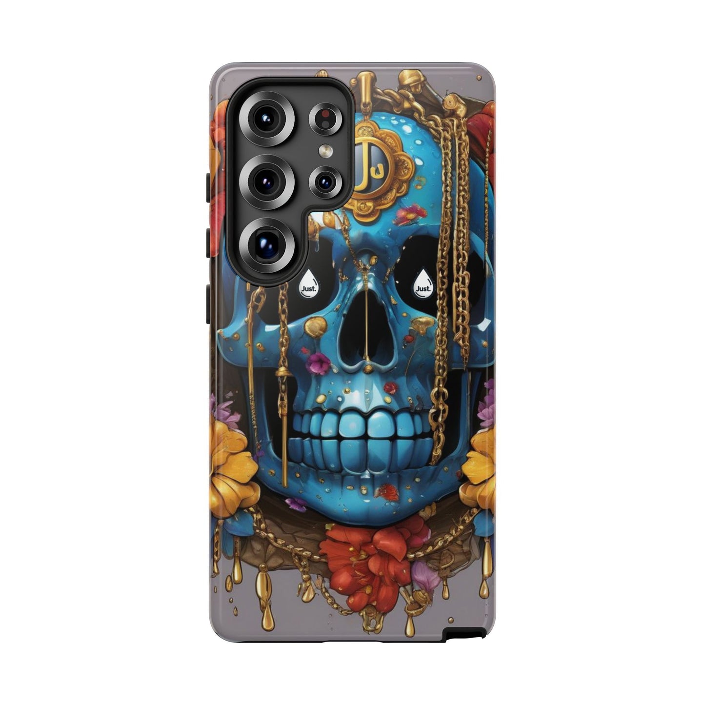 Skull with flower intergraded design by "JUST DRIP" Tough & Stylish Protective Cover/limited time only!!