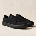 Low-Top Canvas Sneakers — Black