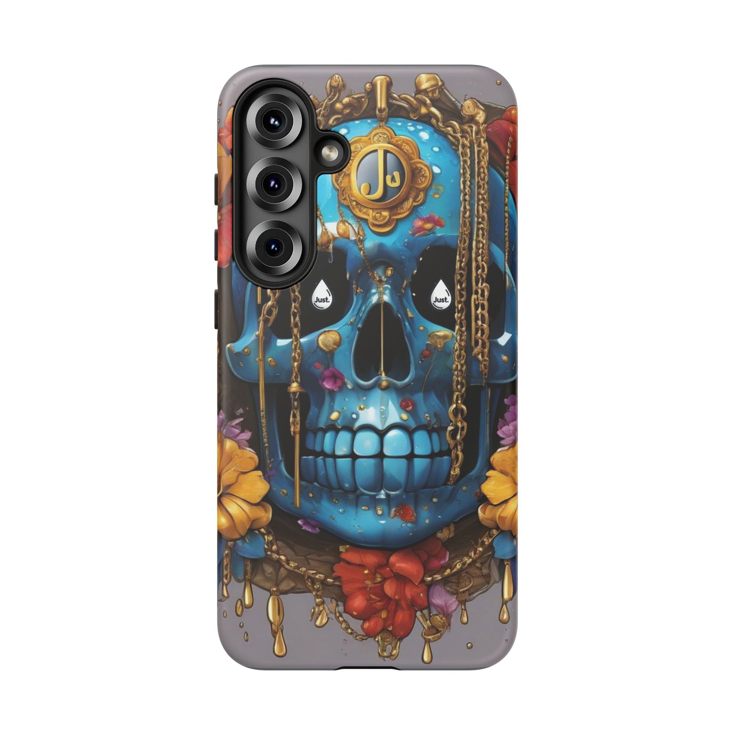 Skull with flower intergraded design by "JUST DRIP" Tough & Stylish Protective Cover/limited time only!!